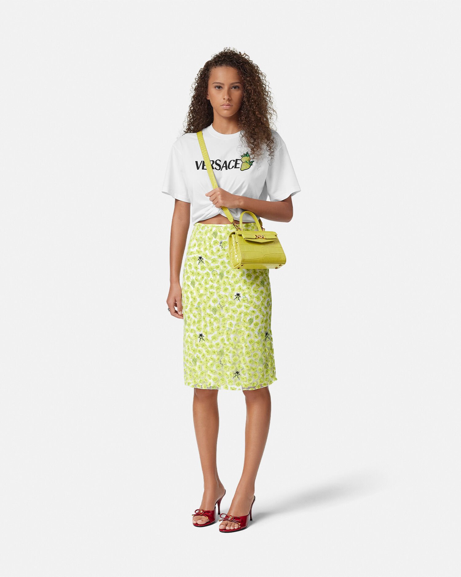 Croc-Effect Medusa '95 Small Handbag Green | VERSACE US