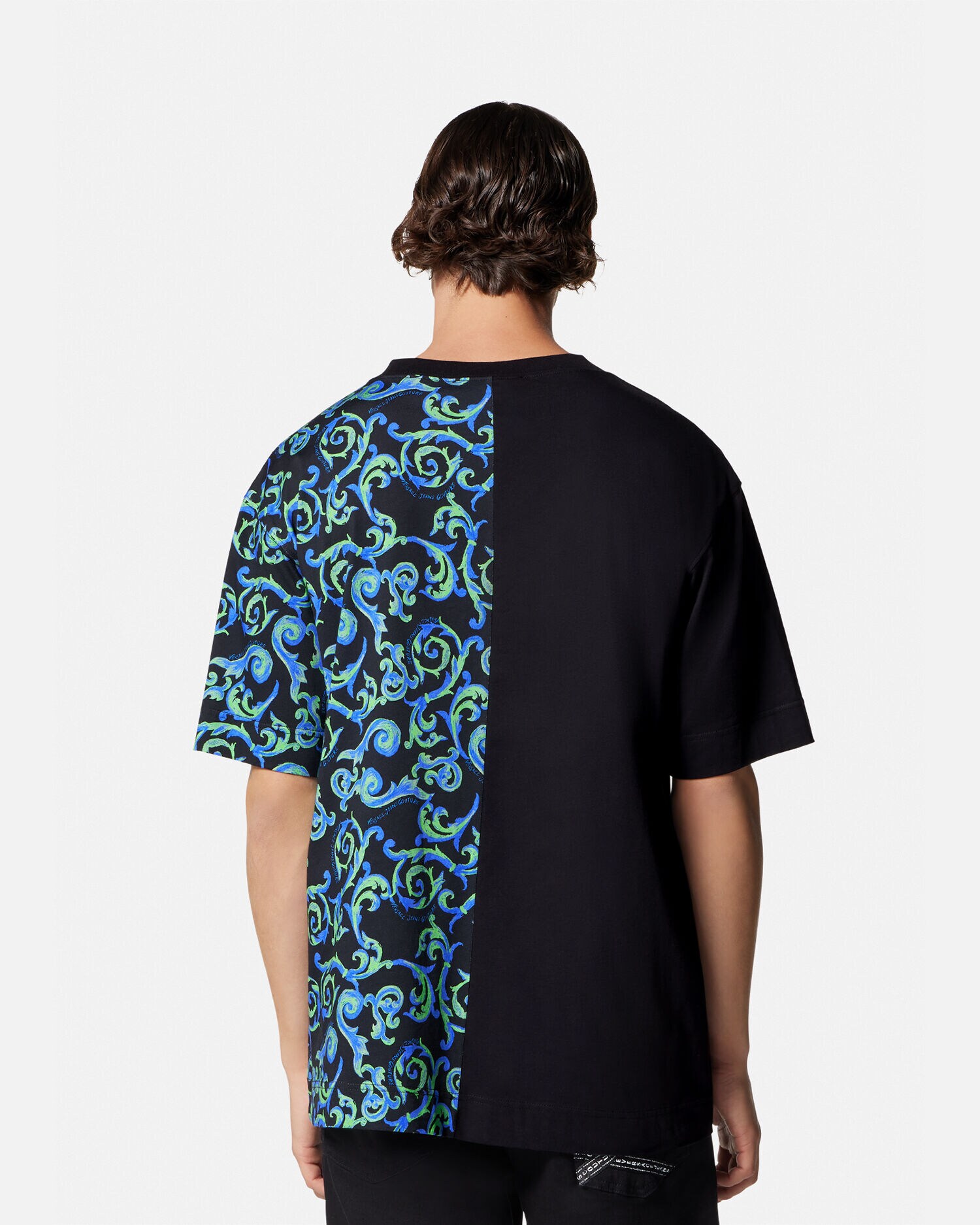Sketch Couture Logo T-Shirt Black,Print | VERSACE ZA