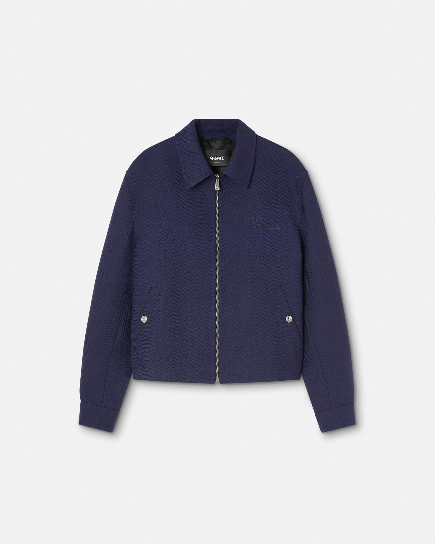 Versace Nautical Logo Blouson Jacket Blue Versace US