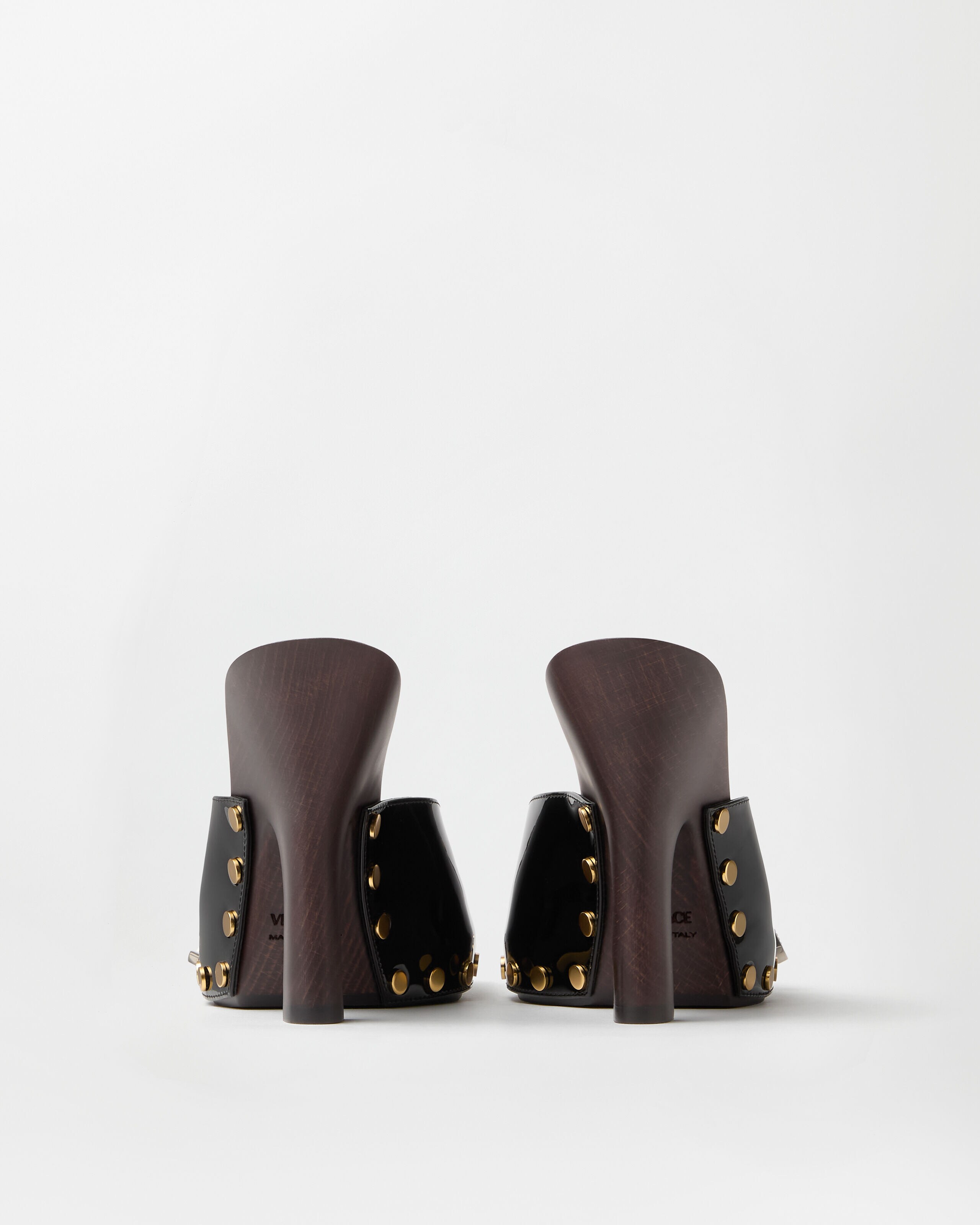 Sassi Patent Clogs 105 mm Black | VERSACE US