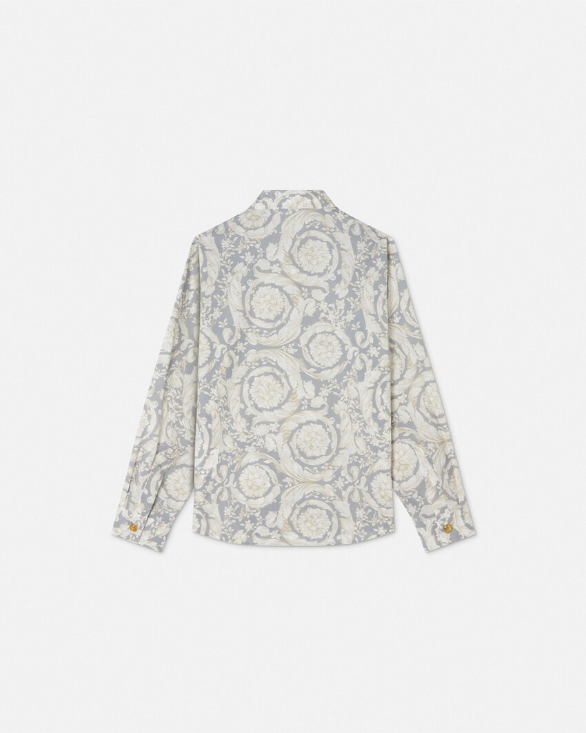 Kids Printed Cotton-Poplin Shirt Gray 3