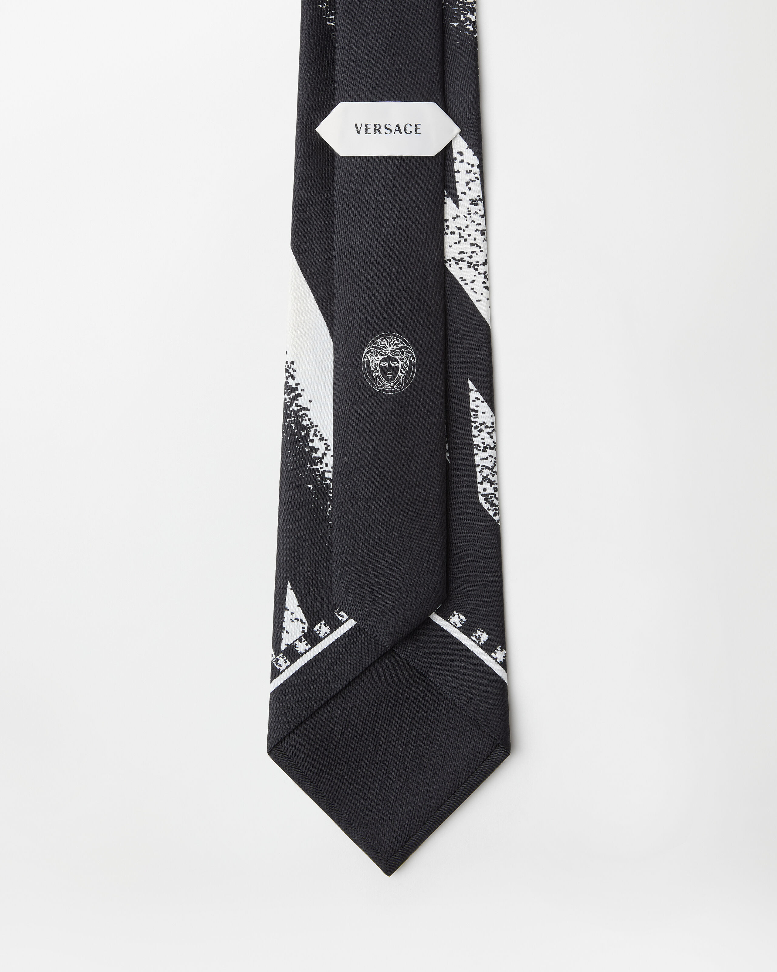 Printed Silk Twill Tie Black | VERSACE US