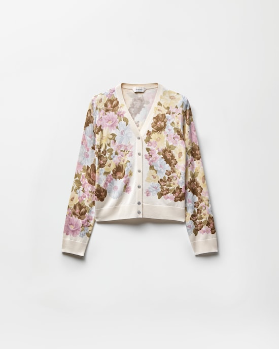 C&aacute;rdigan de punto de seda con estampado Multicolor 1