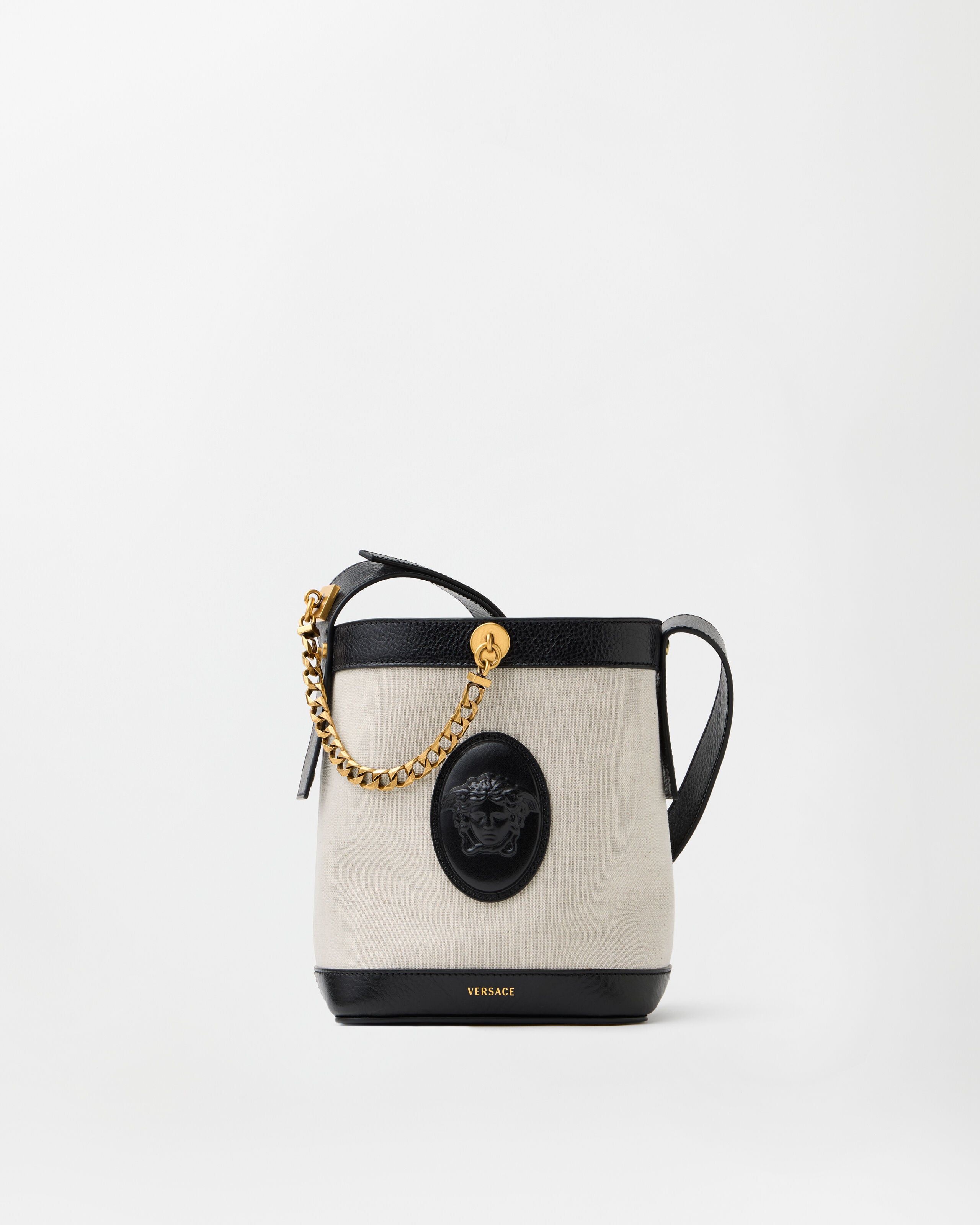 Versace pivot mini canvas bucket bag