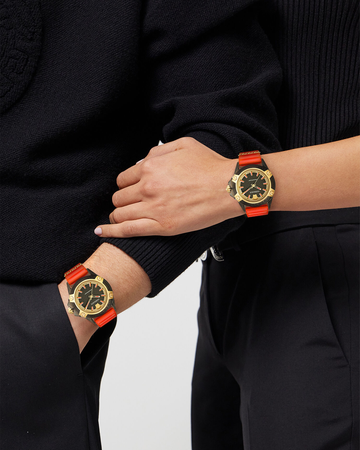 Icon Active Indiglo Watch Orange | Versace US