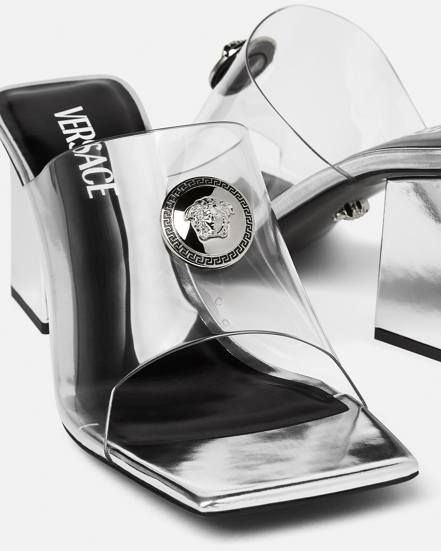 Medusa Buckle Transparent Sandals
