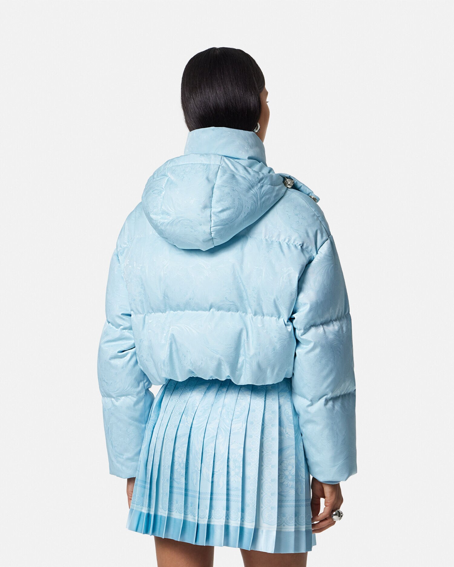 Versace puffer top coat women's