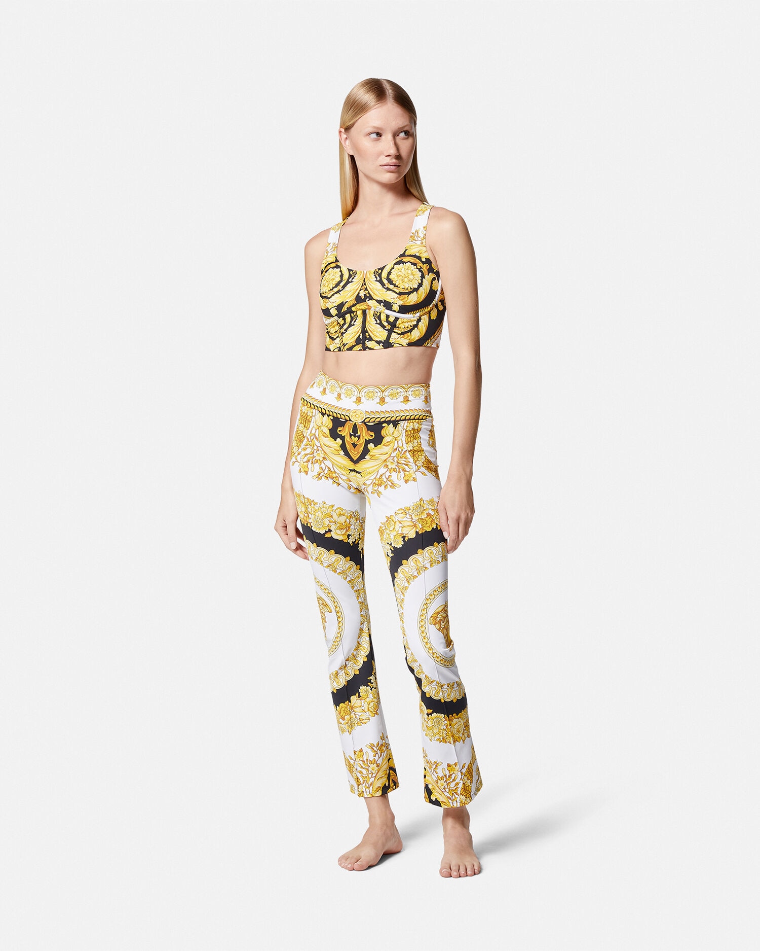 Versace Barocco Gym Flared Leggings for Women Online Store EU