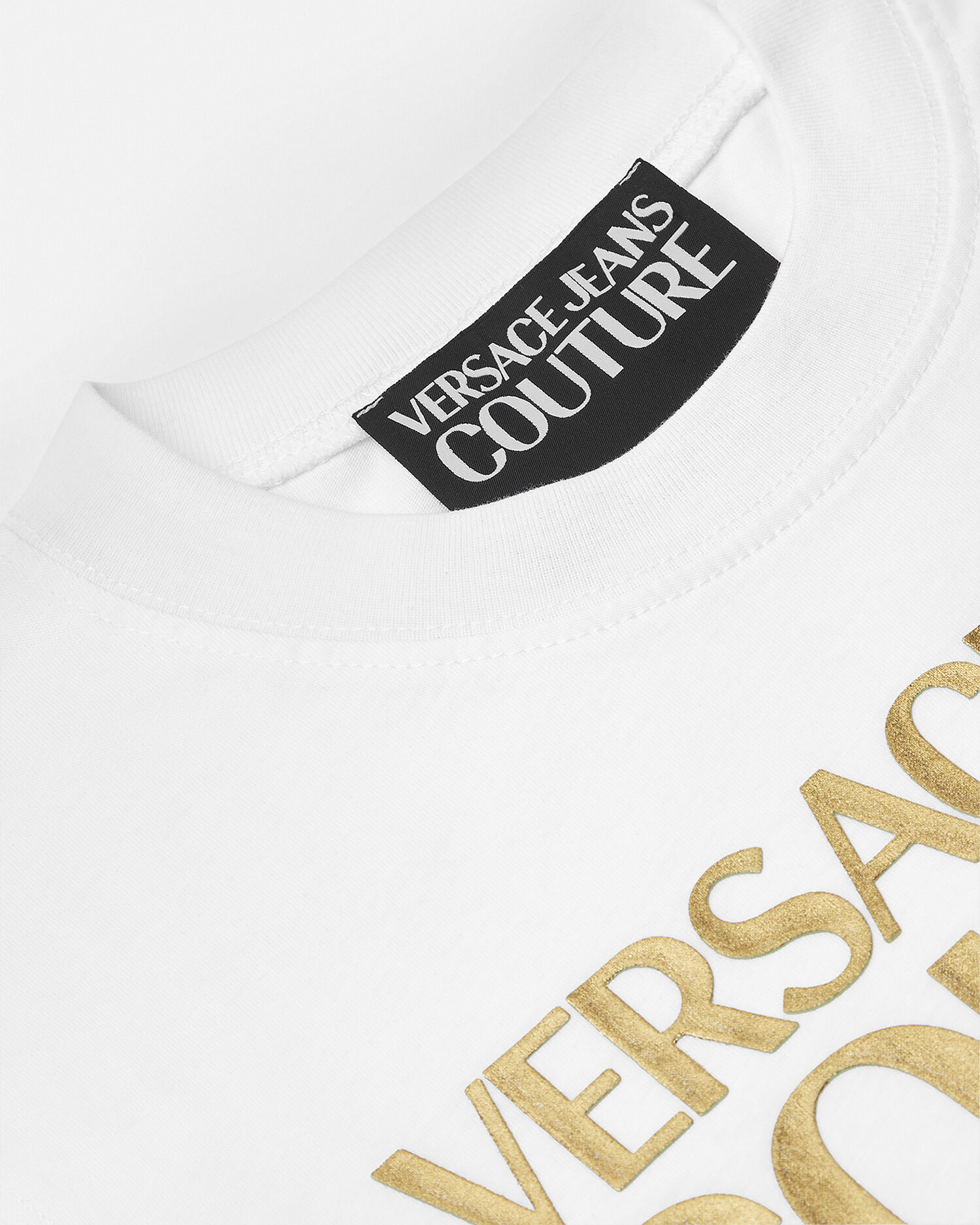 Versace t shirt white and top gold