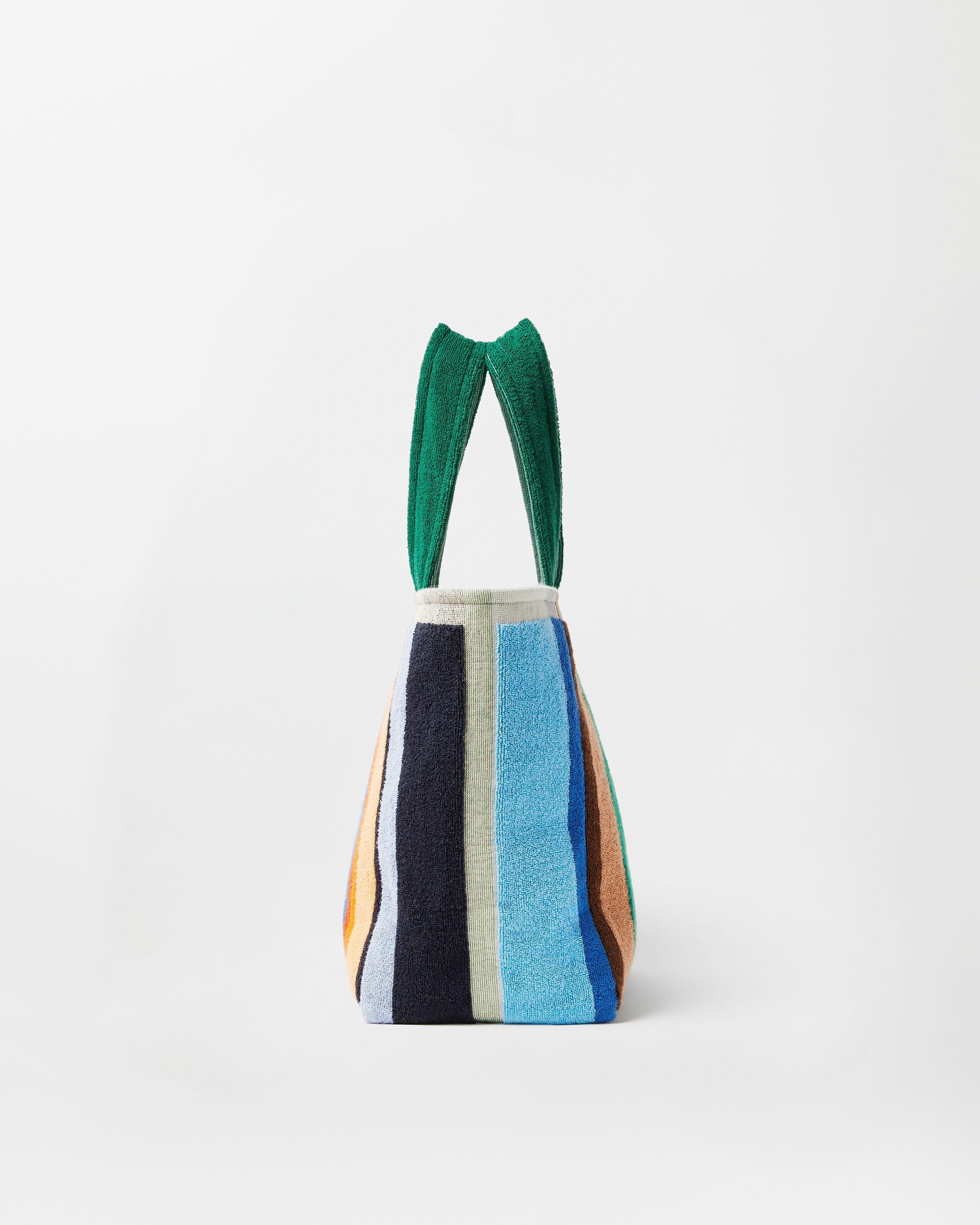 Striped Cotton-Terry Jacquard Tote Bag Multicolor | VERSACE US