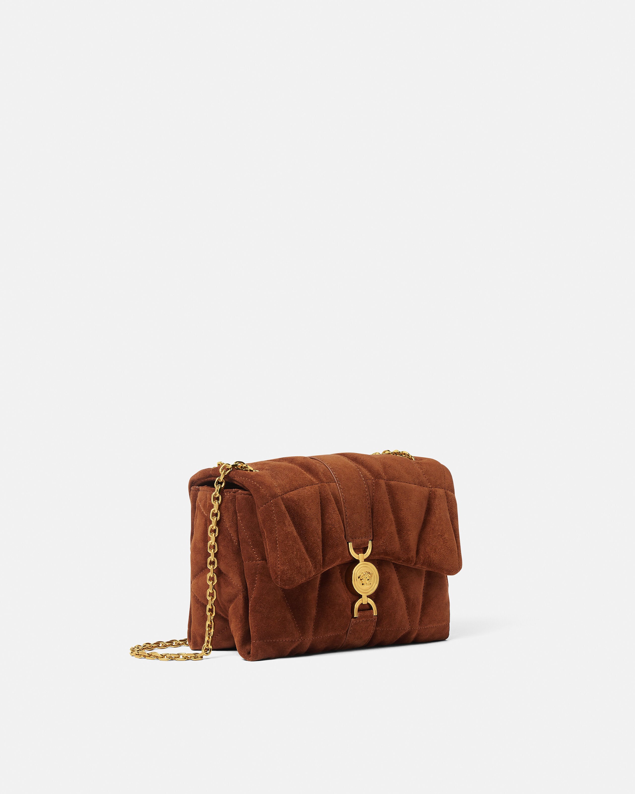 Kleio Quilted Suede Shoulder Bag