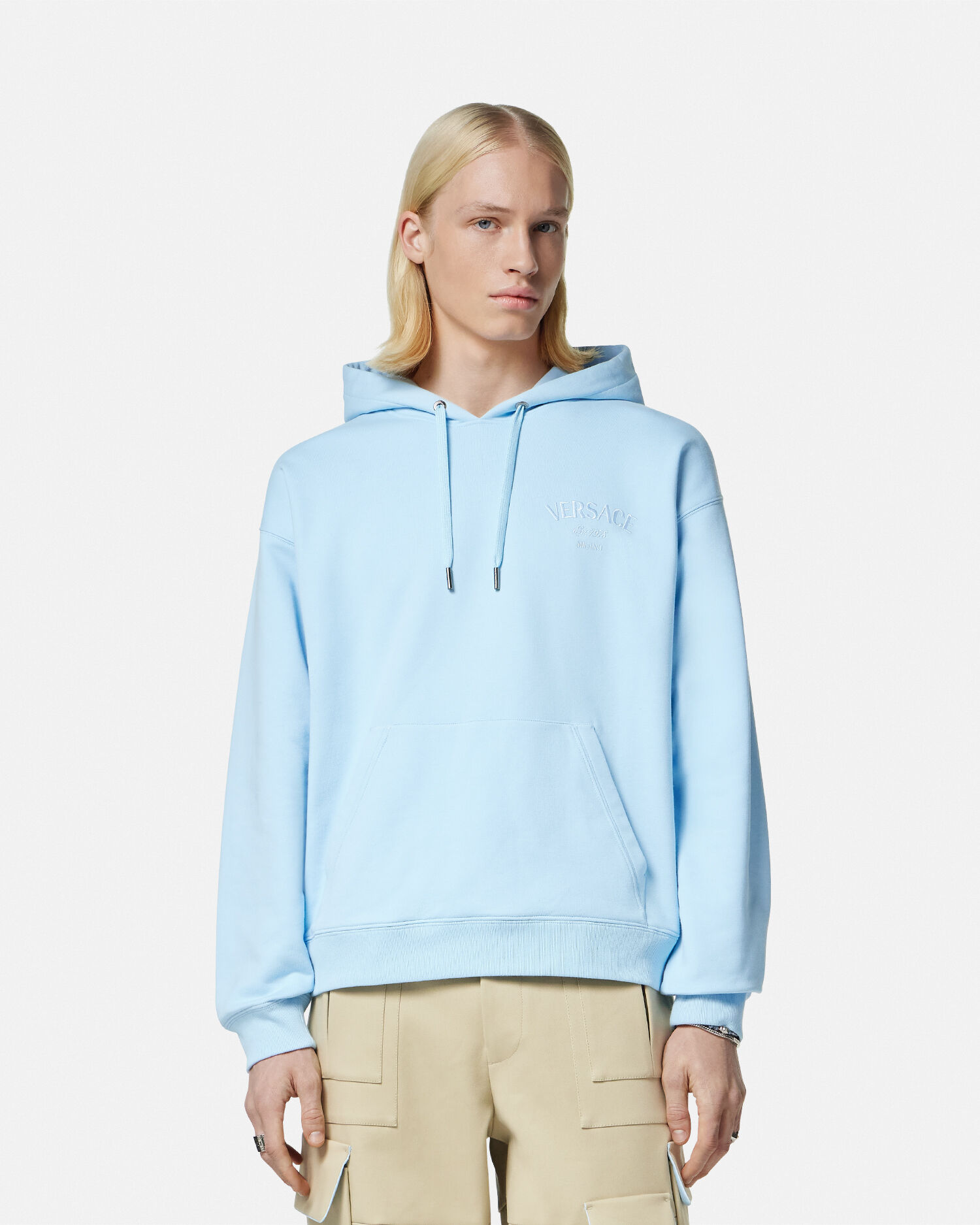 Versace Milano Stamp Hoodie Blue Versace US