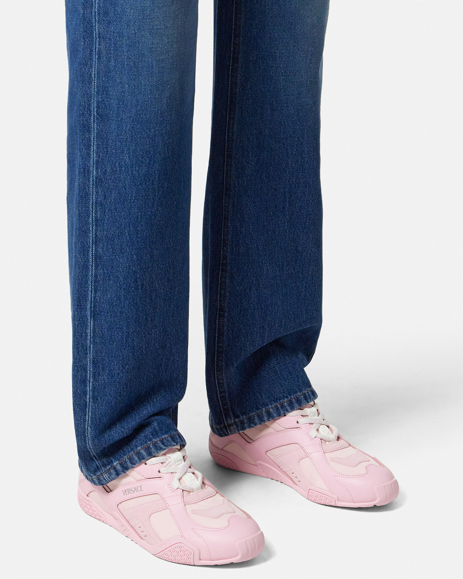 Galaxia Leather Sneakers Pink | VERSACE US