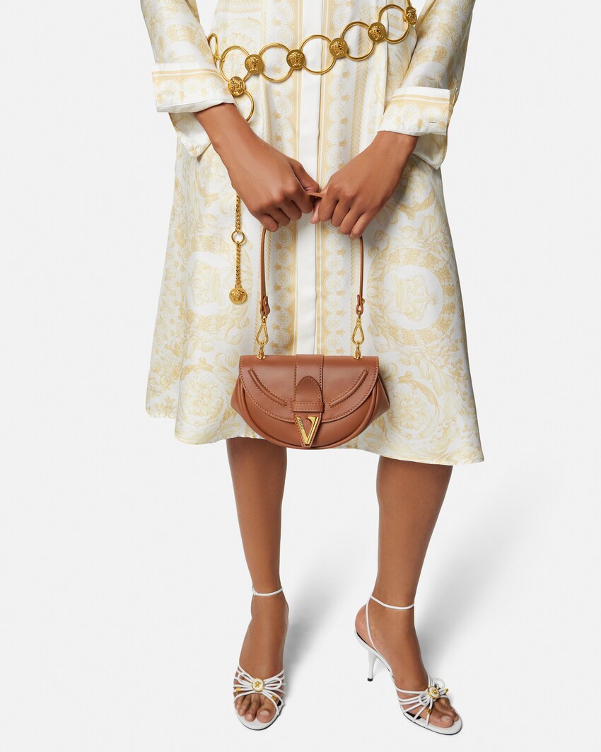 Virtus kleine Schultertasche aus Leder Braun 3