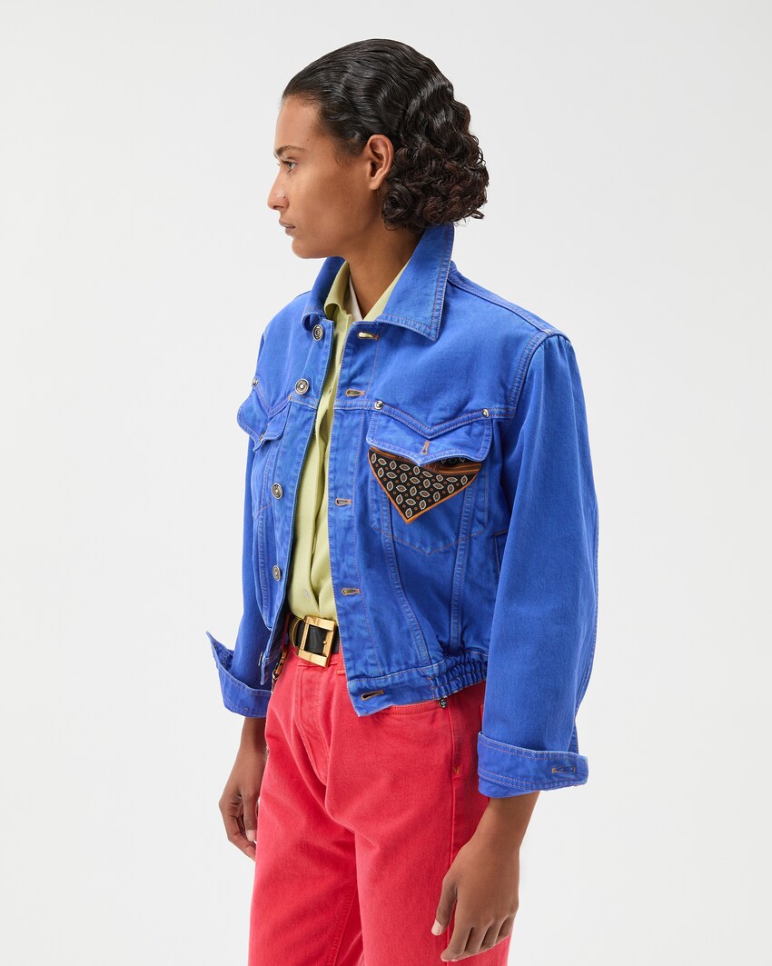 Denim Slim Blouson  Blue 4