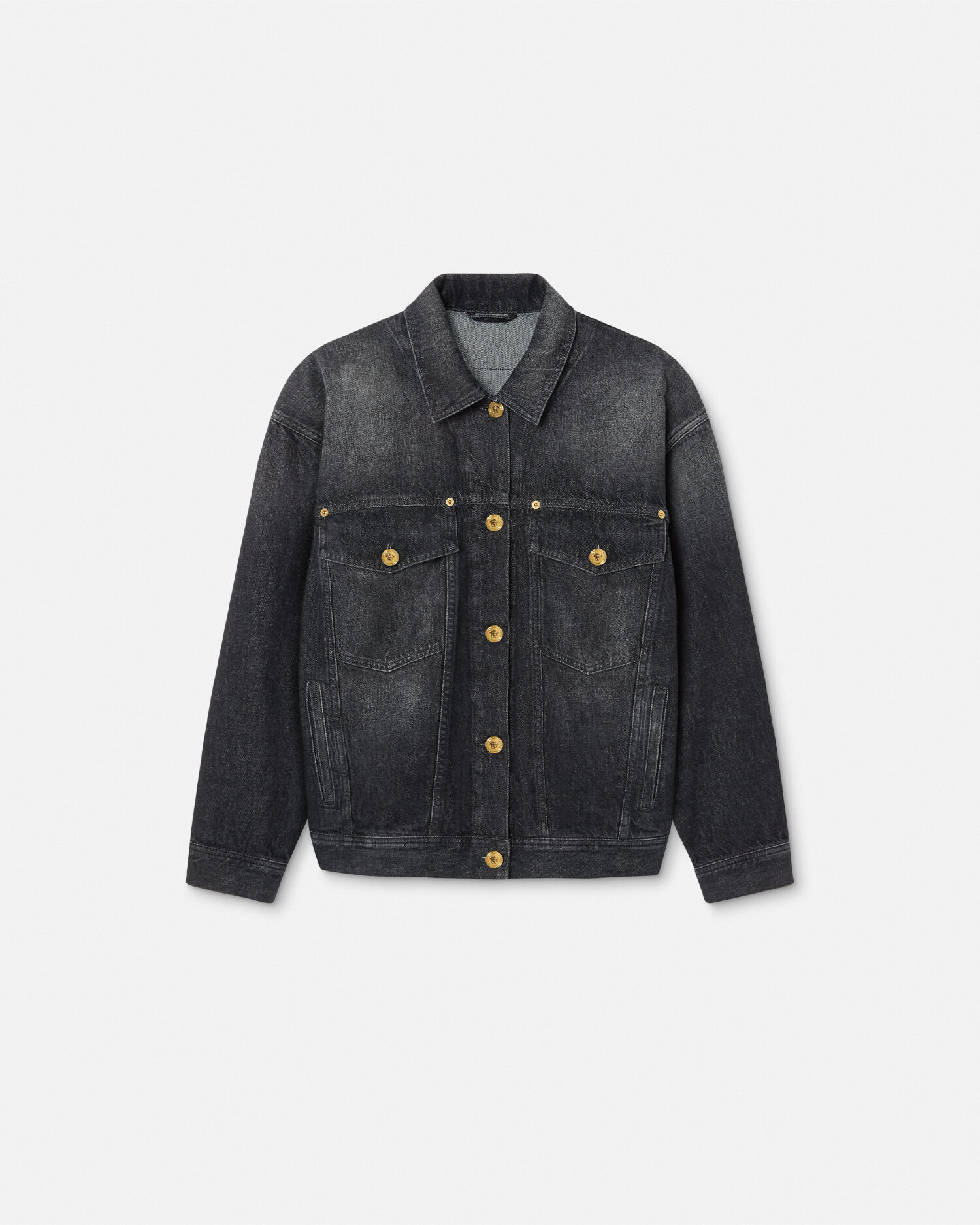 Versace black denim jacket on sale