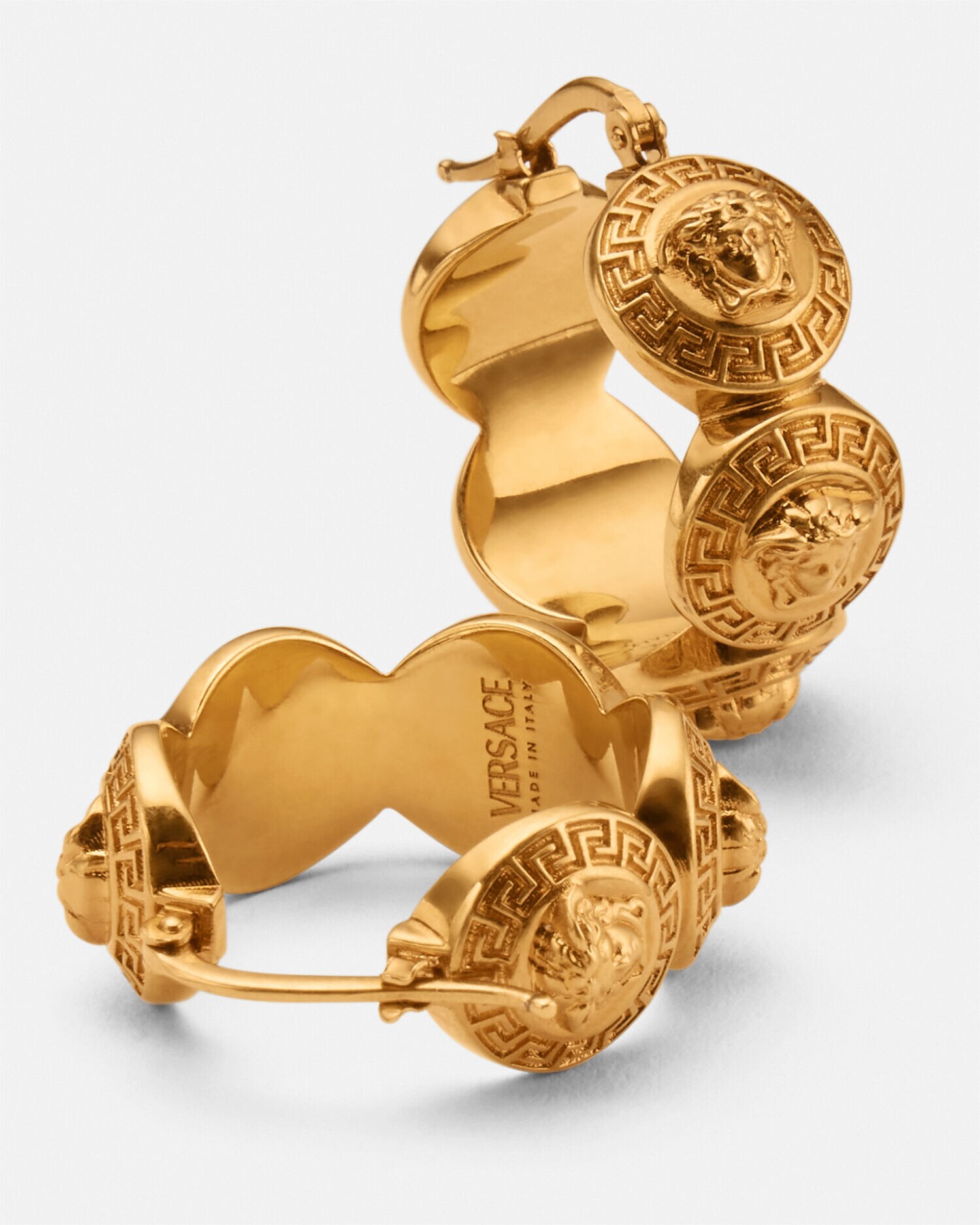 Versace medusa hoop discount earrings