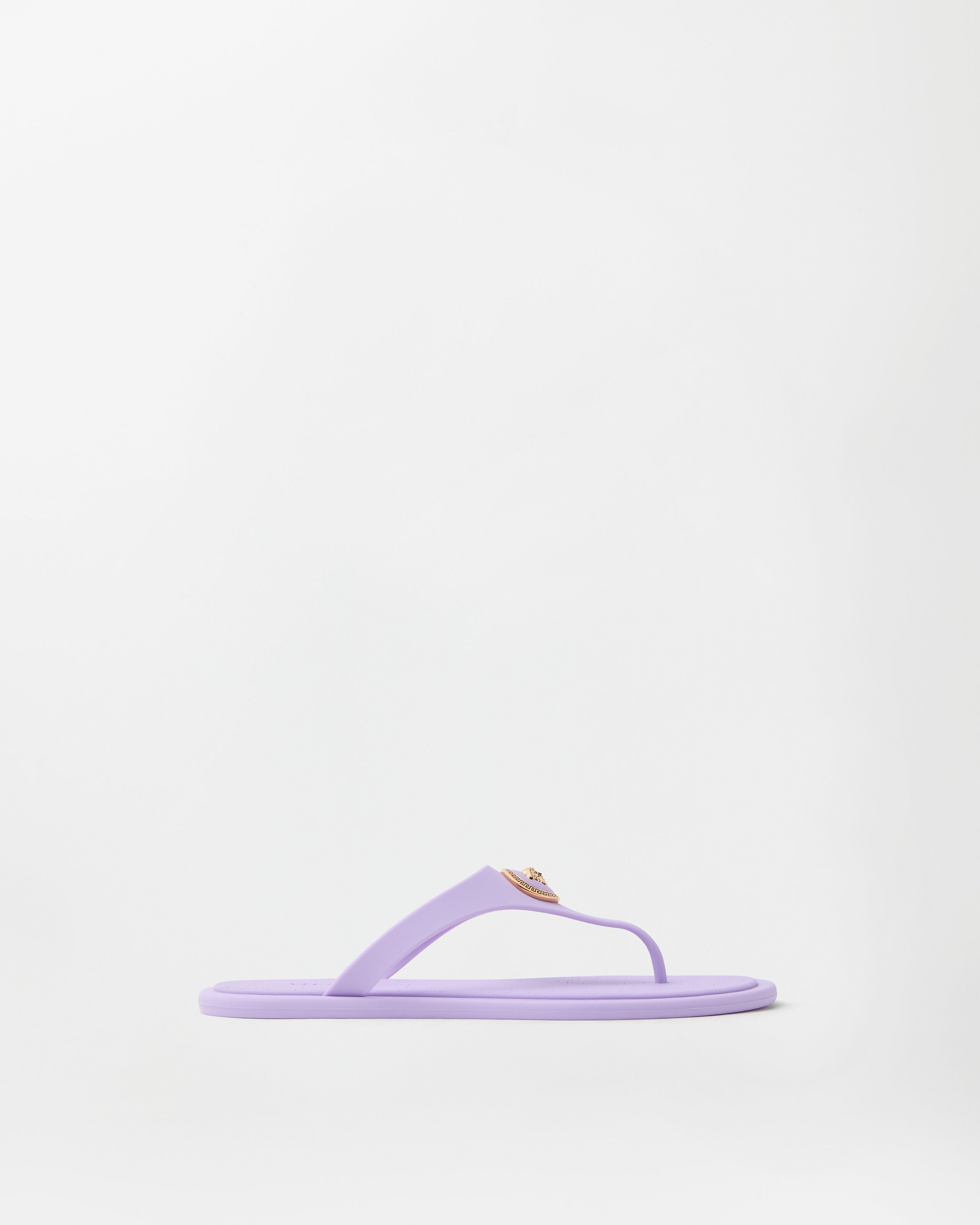Alia Rubber Flat Sandals Purple | VERSACE US