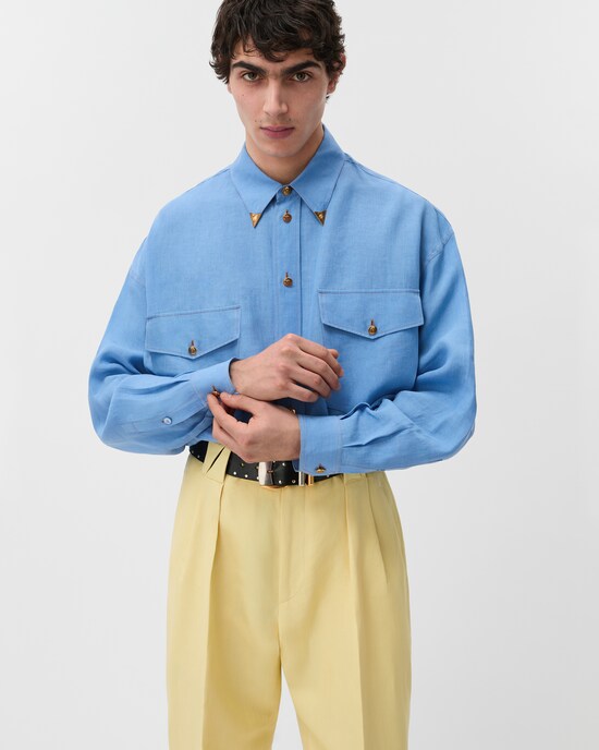 Linen Relaxed Shirt Light Blue 2