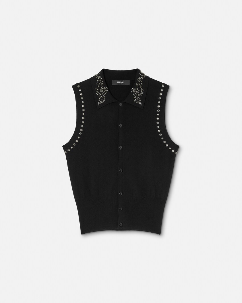 فيست مزخرف منسوج من مزيج الكشمير  أسود 1