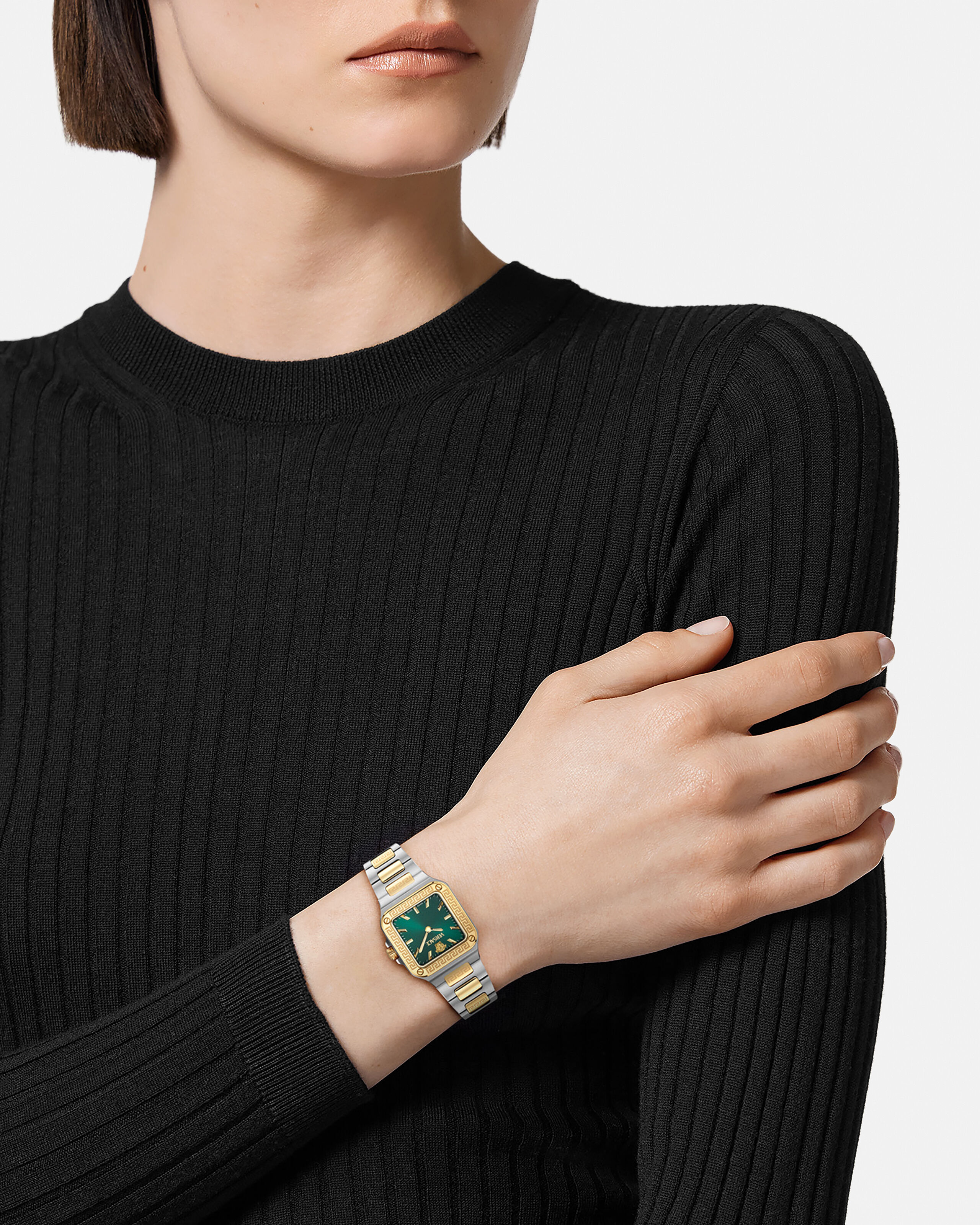 Greca Edge Watch Gold,Silver | VERSACE US