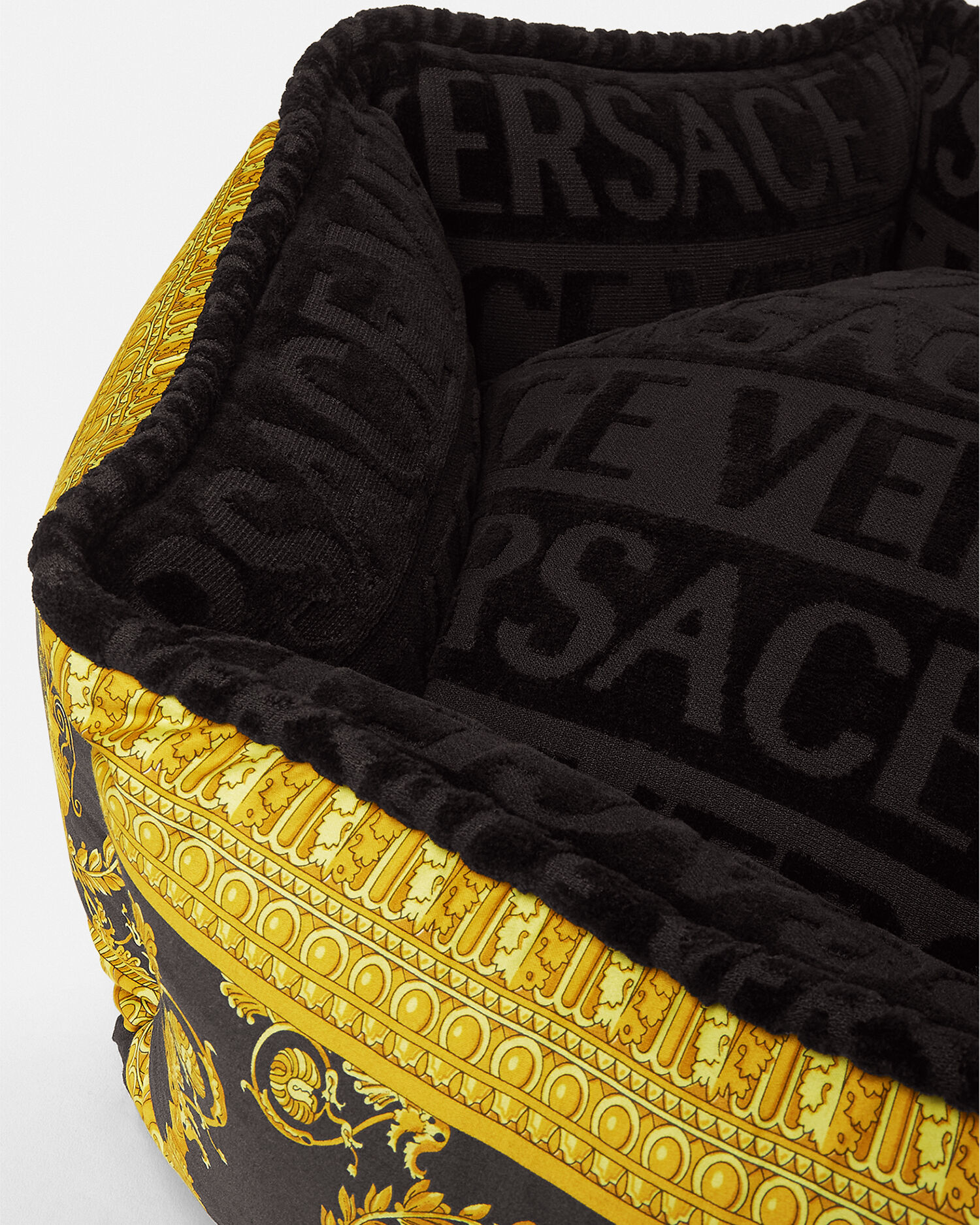 I Baroque Small Pet Bed Black VERSACE US