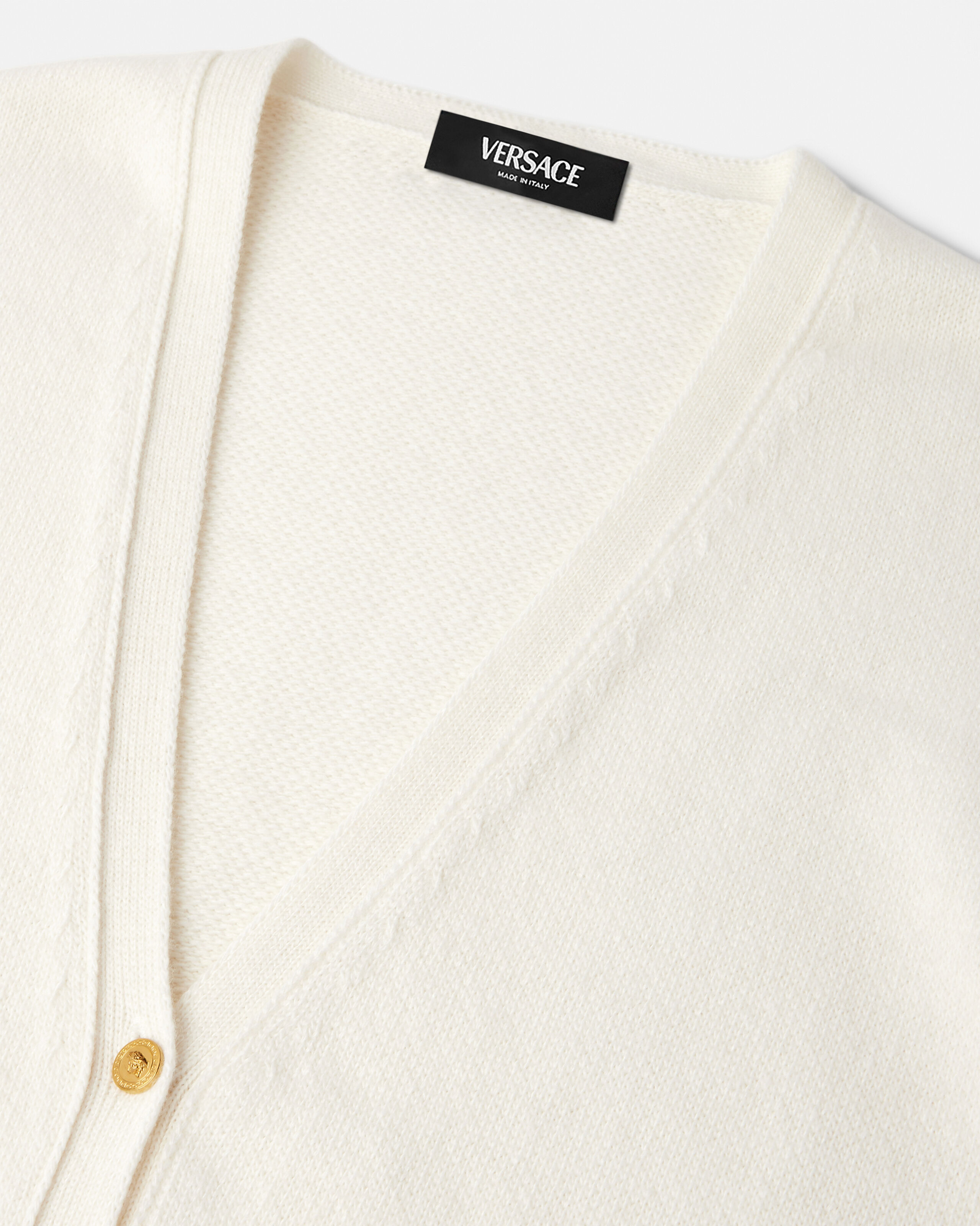 Kids Wool-Blend Knit Cardigan White | VERSACE