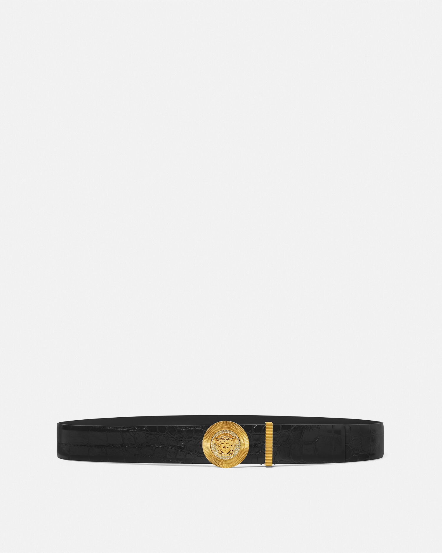 Versace medusa biggie croc-effect belt 4 cm