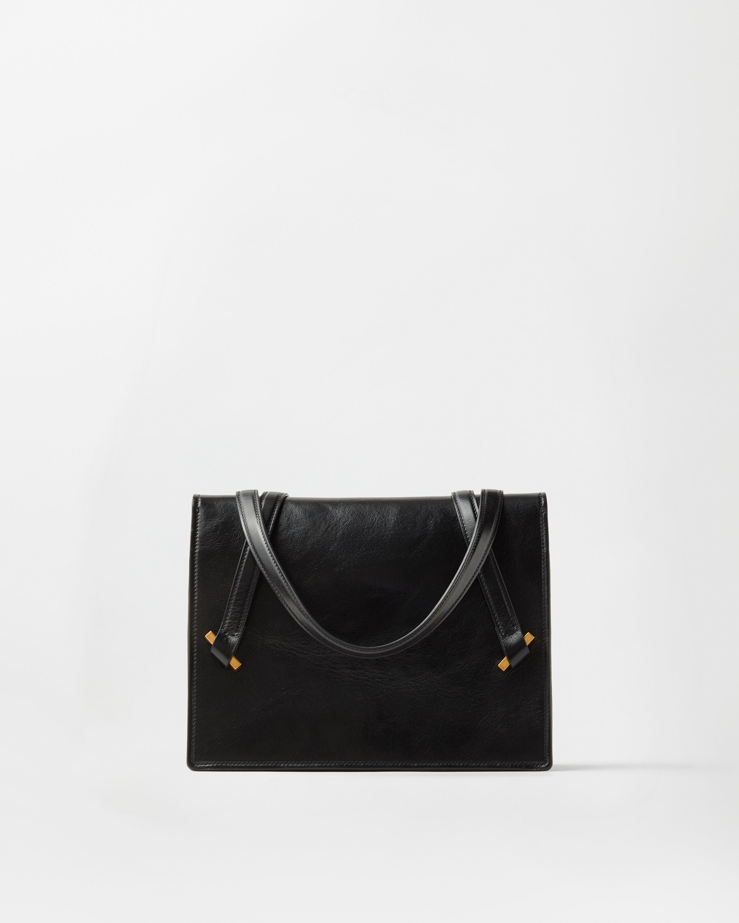 Severine Leather Shoulder Bag Black | VERSACE US