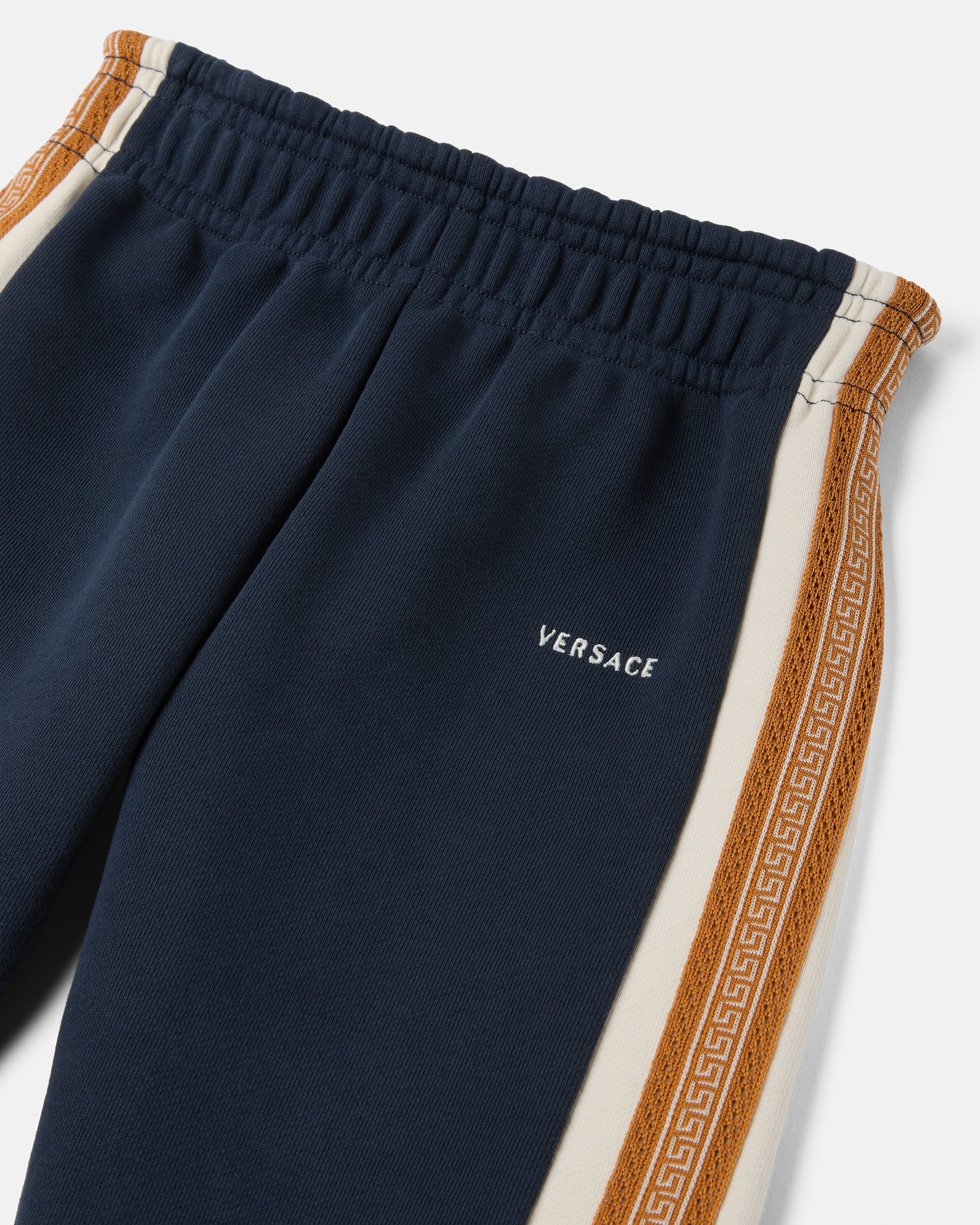 Baby Embroidered-Logo Cotton-Jersey Sweatpants Blue | VERSACE