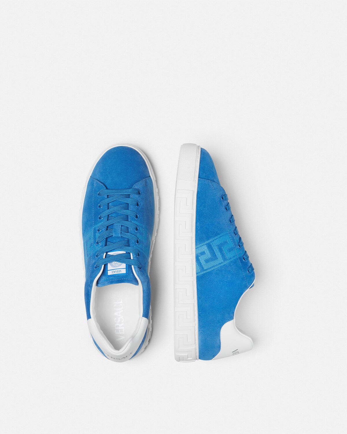 Suede Greca Sneakers Blue VERSACE Suede Greca Sneakers Blue VERSACE