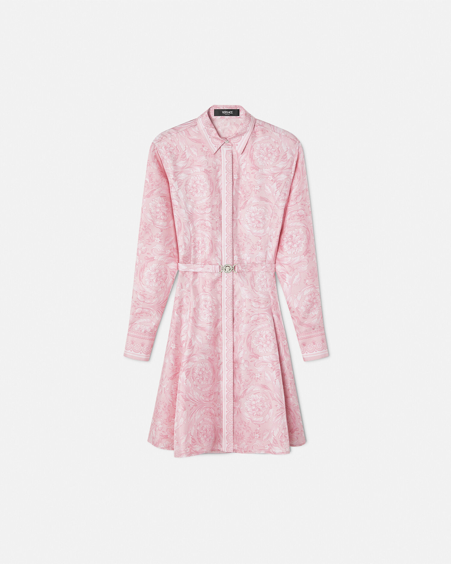 Versace Barocco Silk Midi Shirt Dress VERSACE