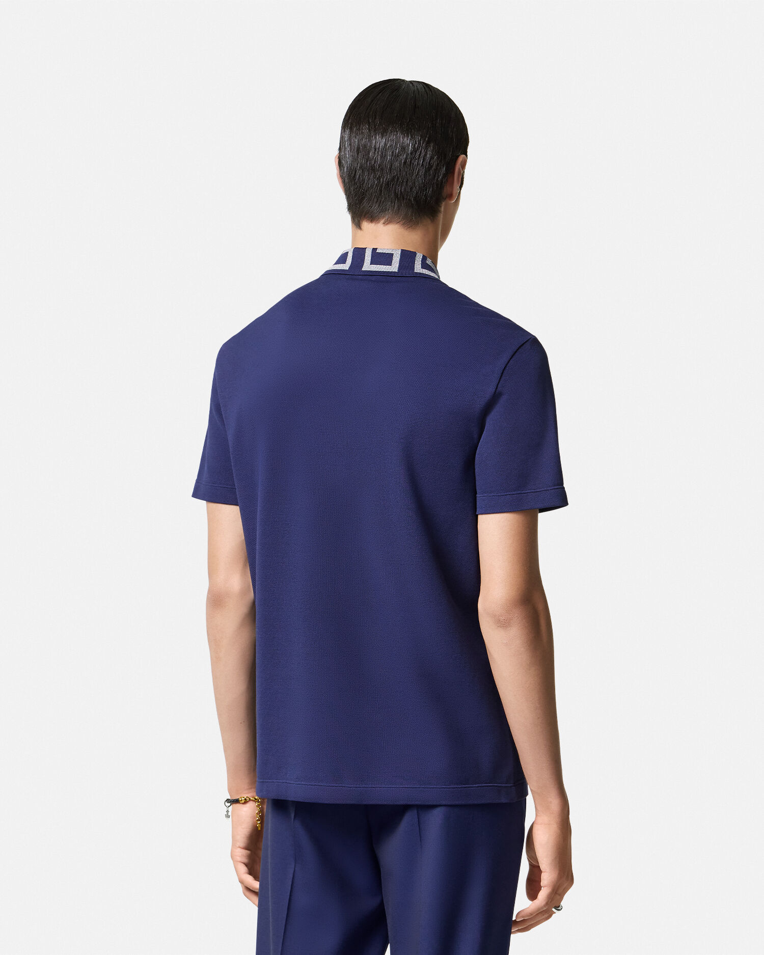 Greca Collar Polo Shirt Blue | VERSACE ZA Greca Collar Polo Shirt Blue | VERSACE ZA