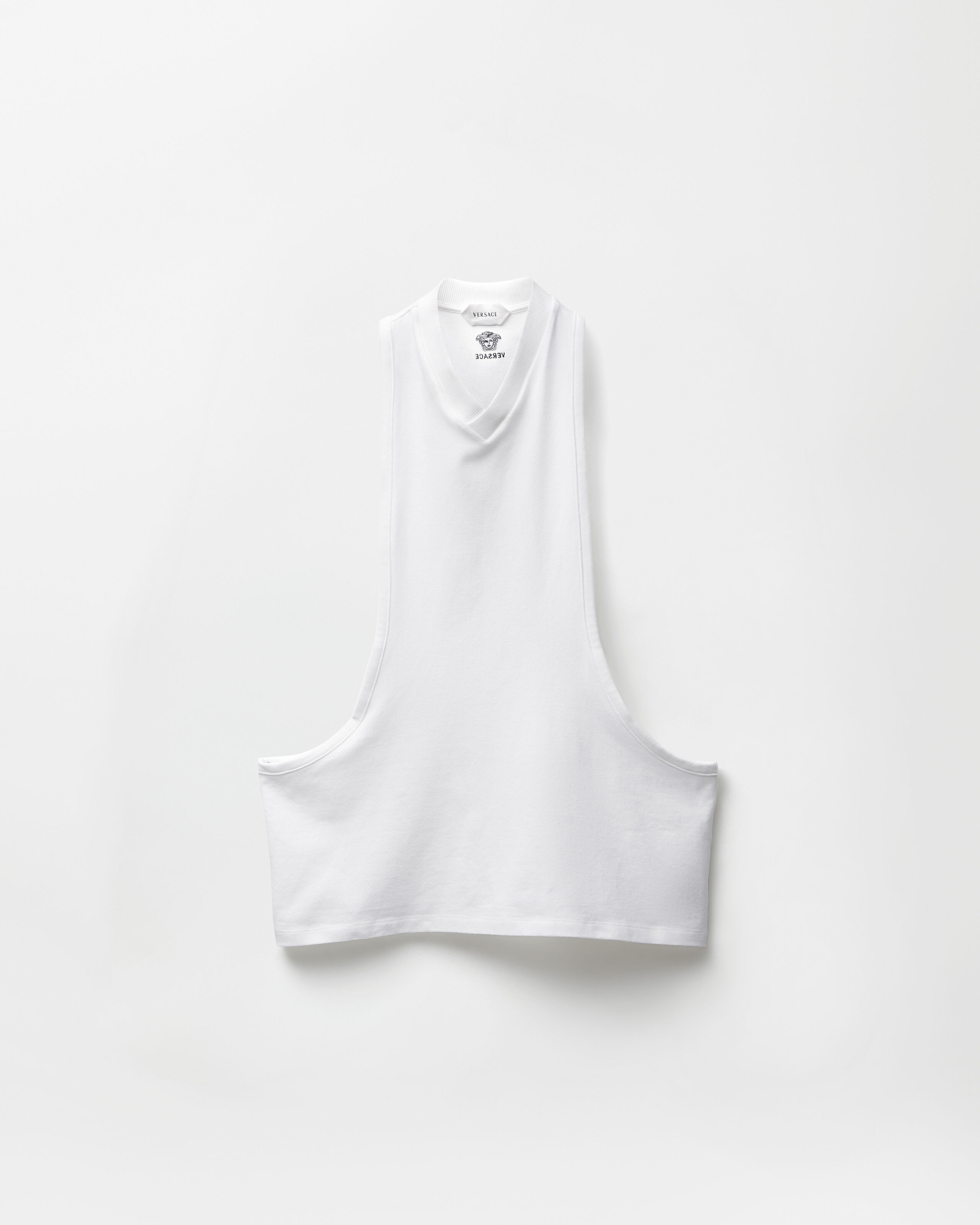 Stretch Cotton-Jersey Tank Top White | VERSACE US