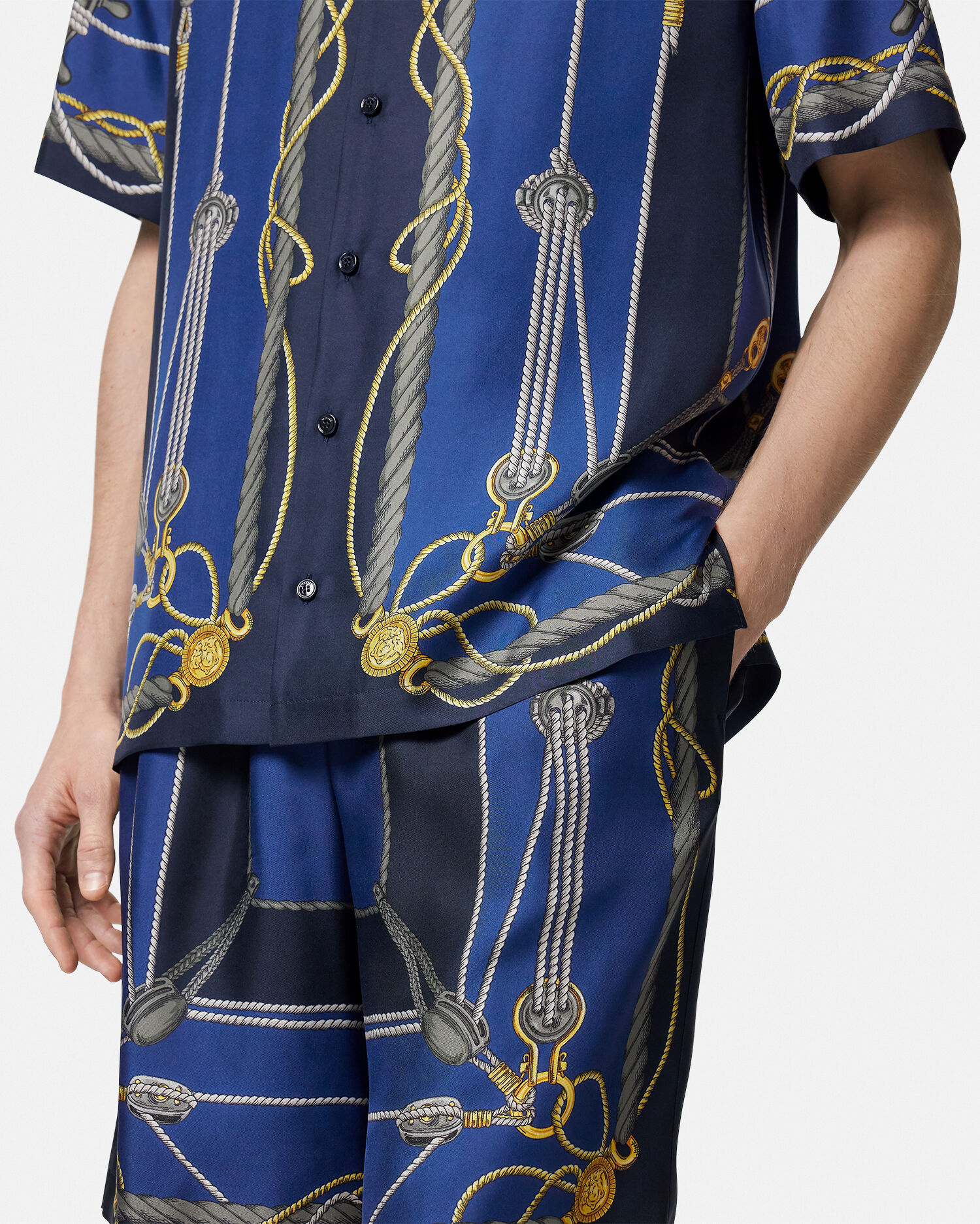 Versace silk shirt and shorts deals