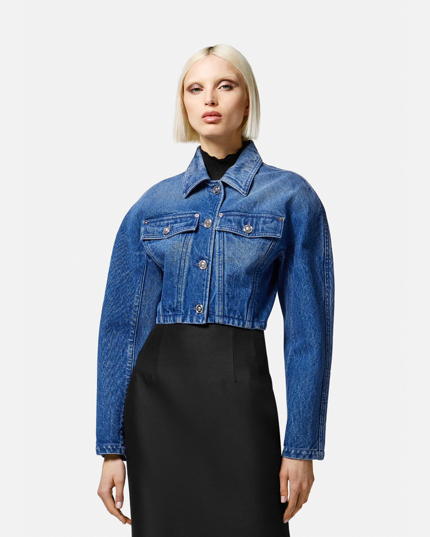 Rounded Crop Denim Jacket