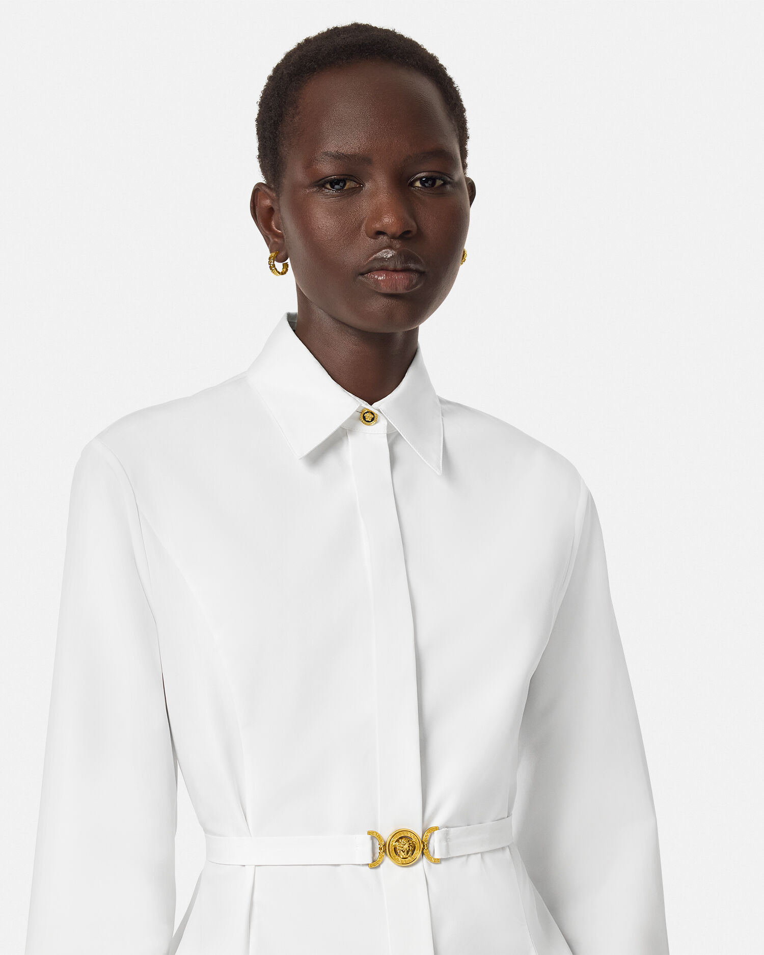 Medusa 95 Mini Shirt Dress White VERSACE