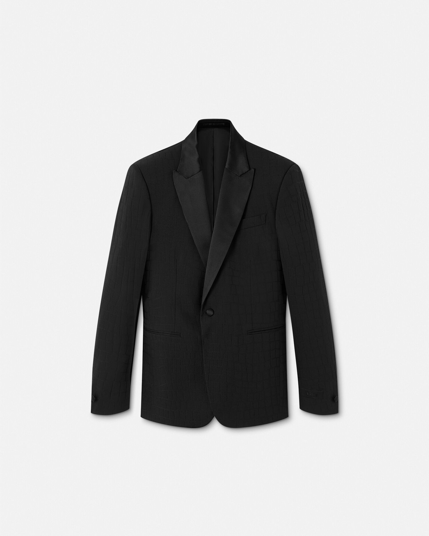 Croc Effect Jacquard Blazer Black Versace US