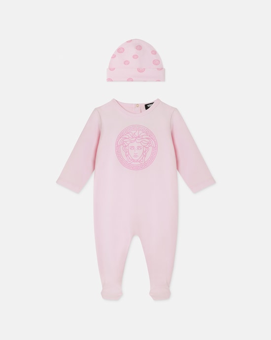 Baby Printed Cotton-Jersey Sleepsuit Set  Light Pink 1