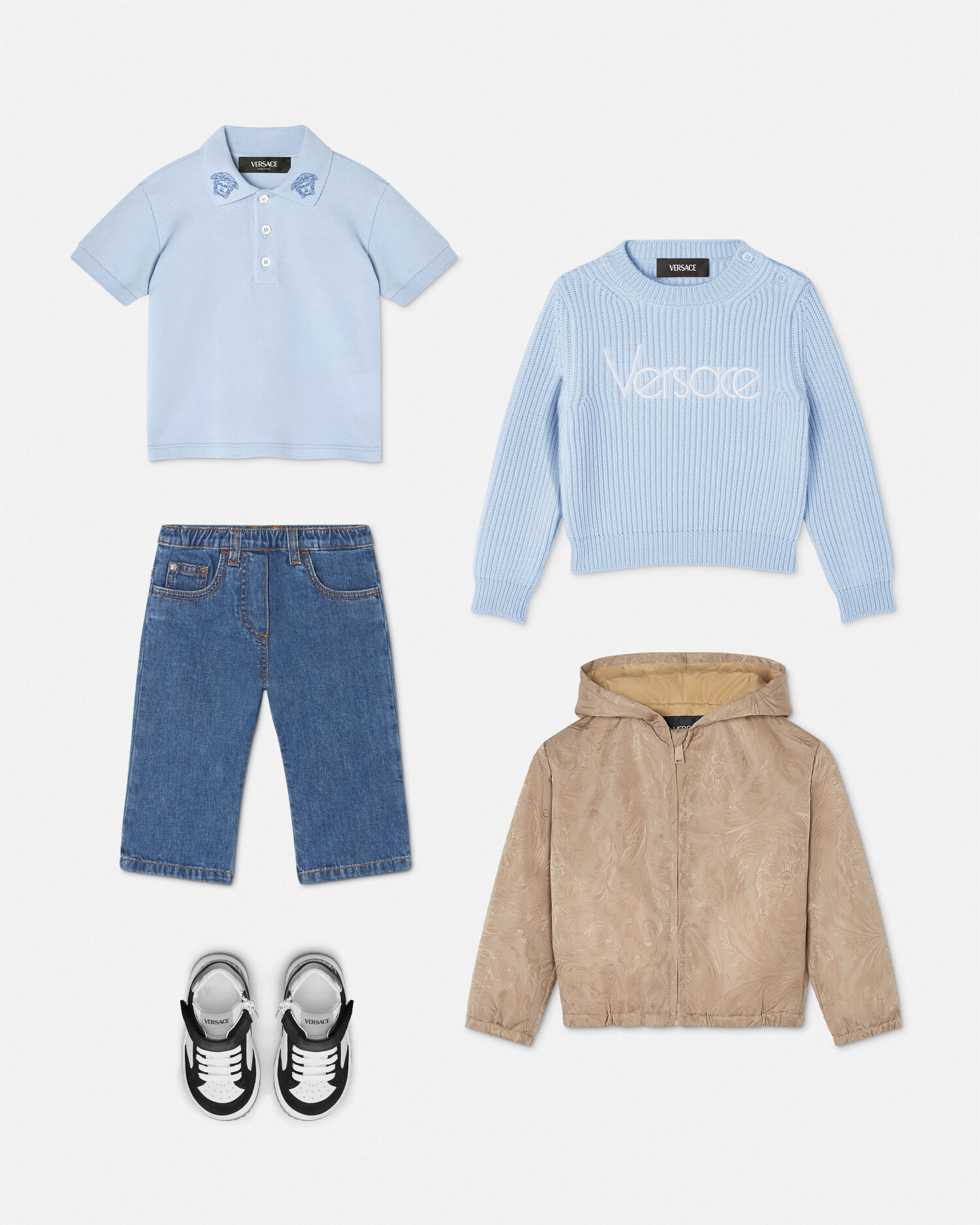 1978 Re Edition Logo Baby Sweater Blue VERSACE