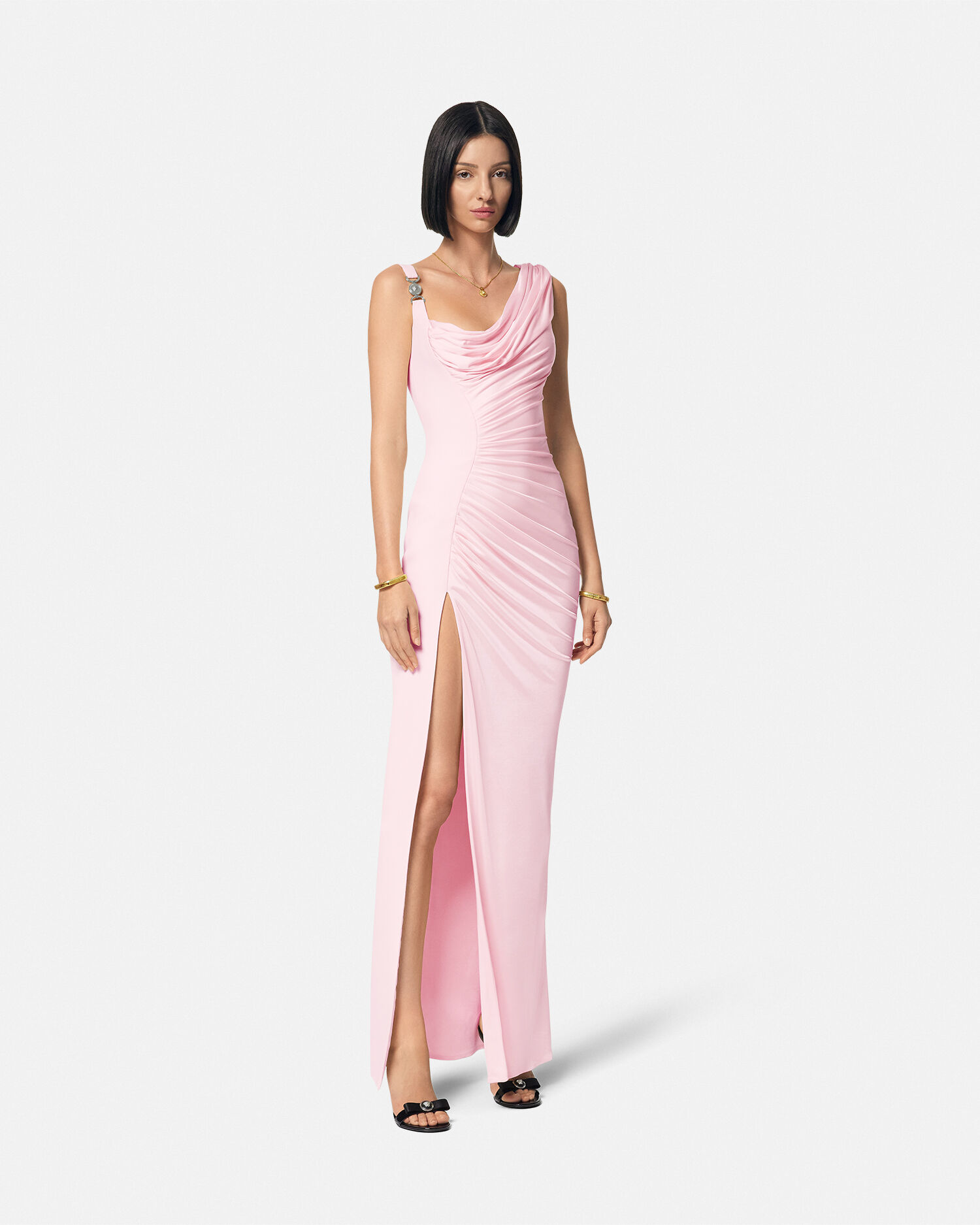 Medusa 95 Draped Gown Pink VERSACE US