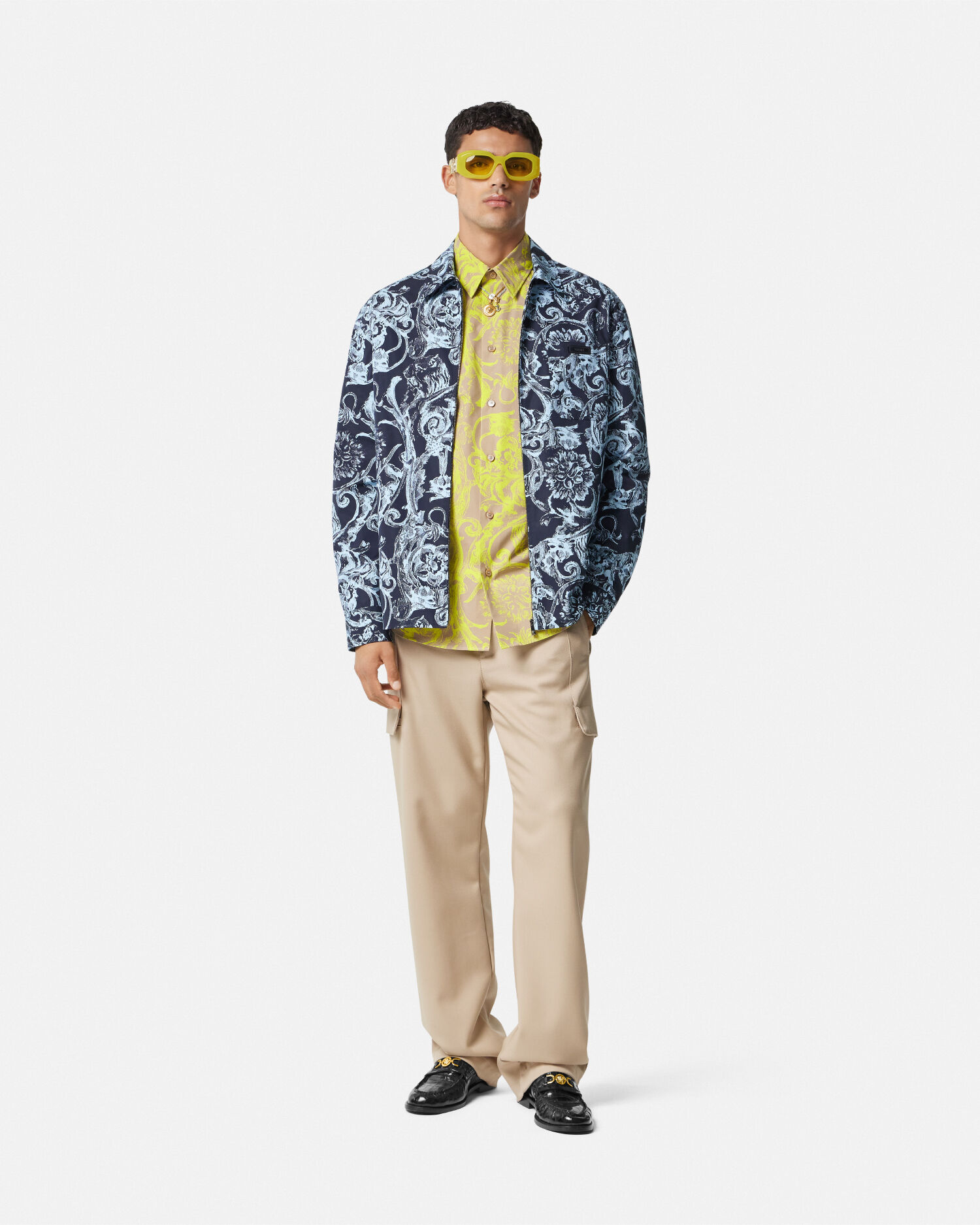 Mens versace print shirt 2025