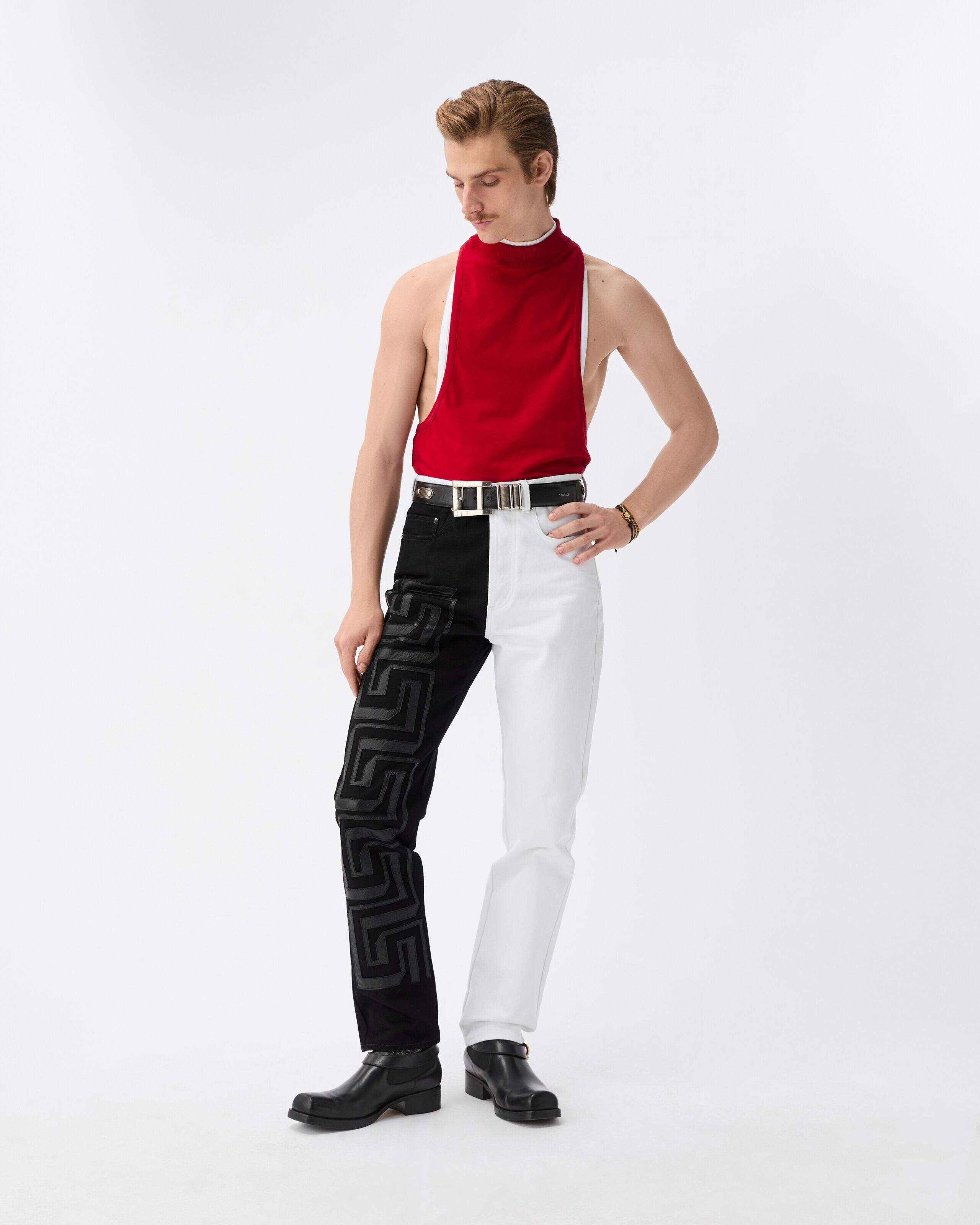 Embroidered Straight Jeans | VERSACE US