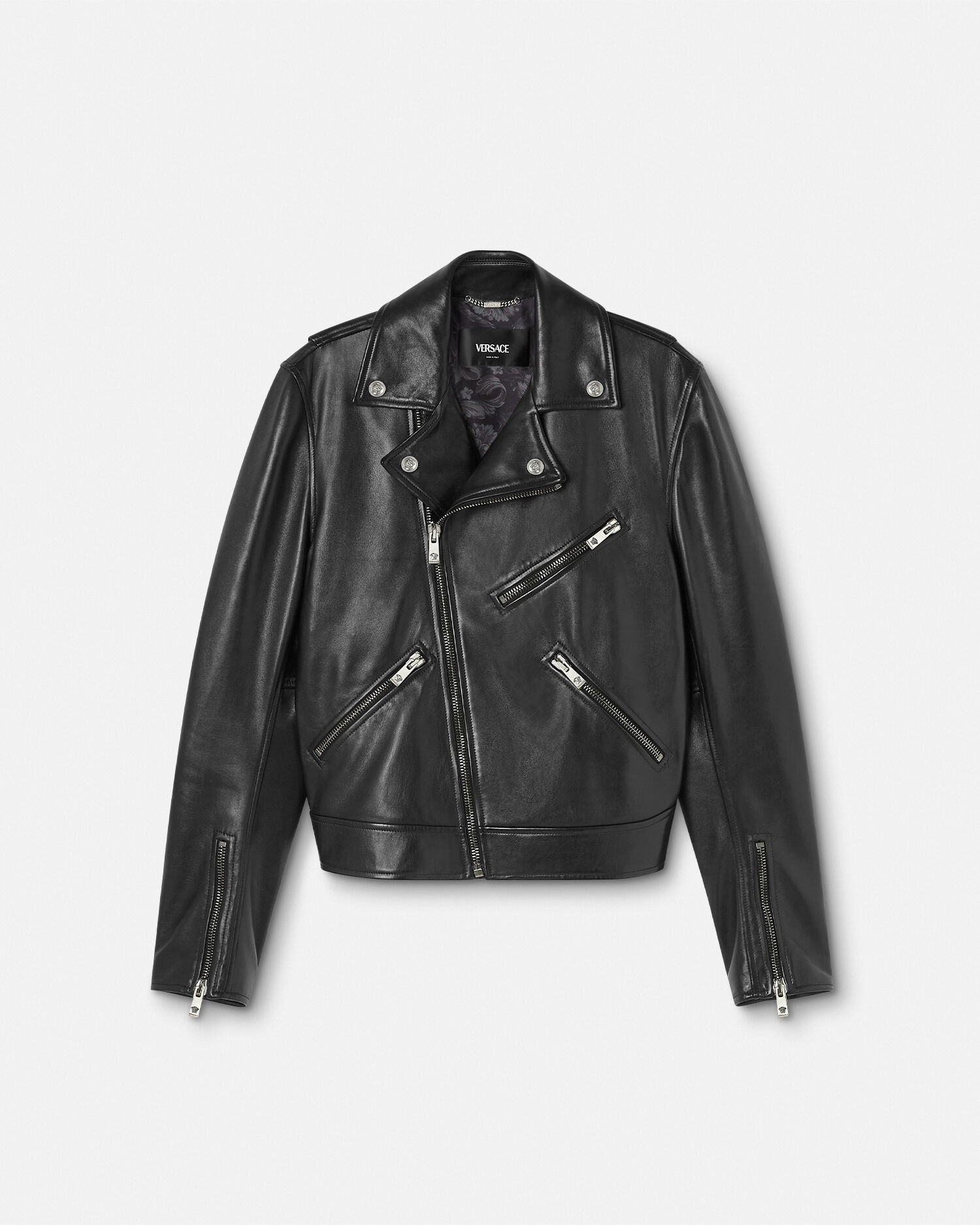 Nappa leather best sale biker jacket versace