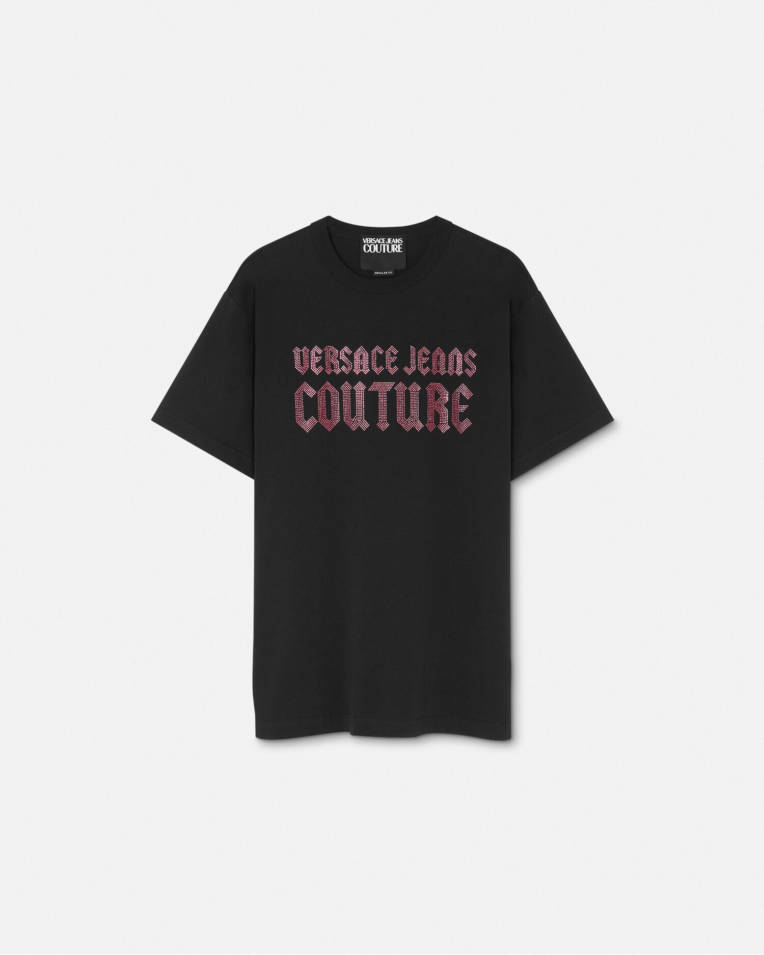 Crystal Gothic Logo Regular Fit T Shirt VERSACE