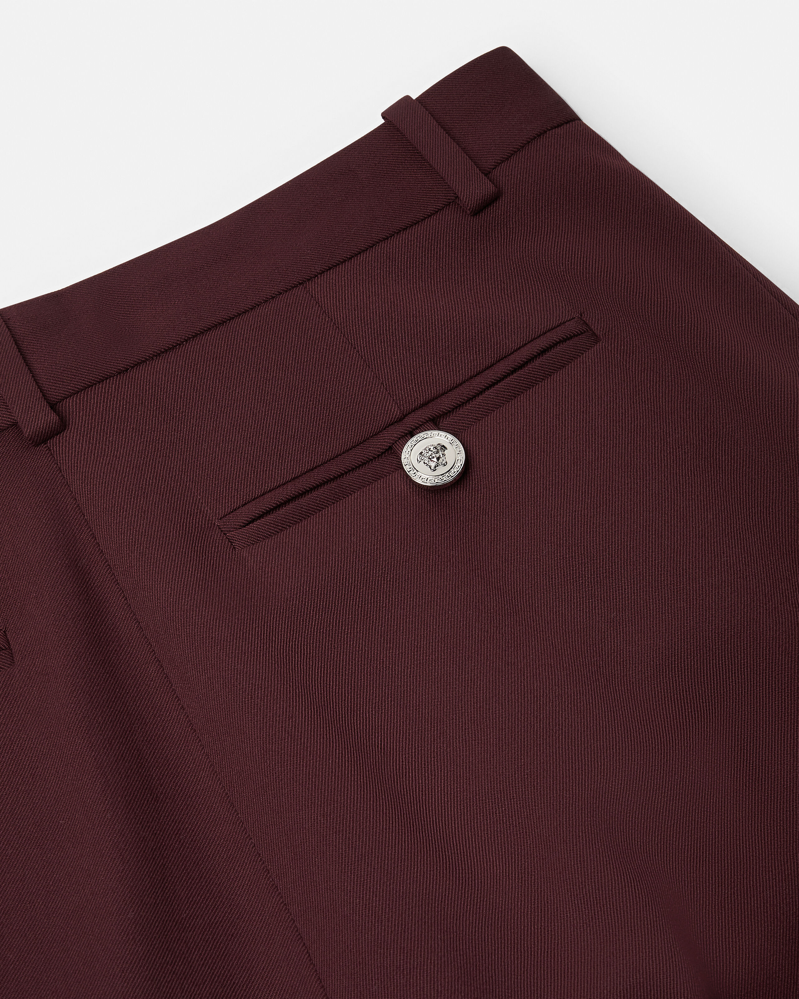 Wool-Blend Formal Pants Burgundy | VERSACE US