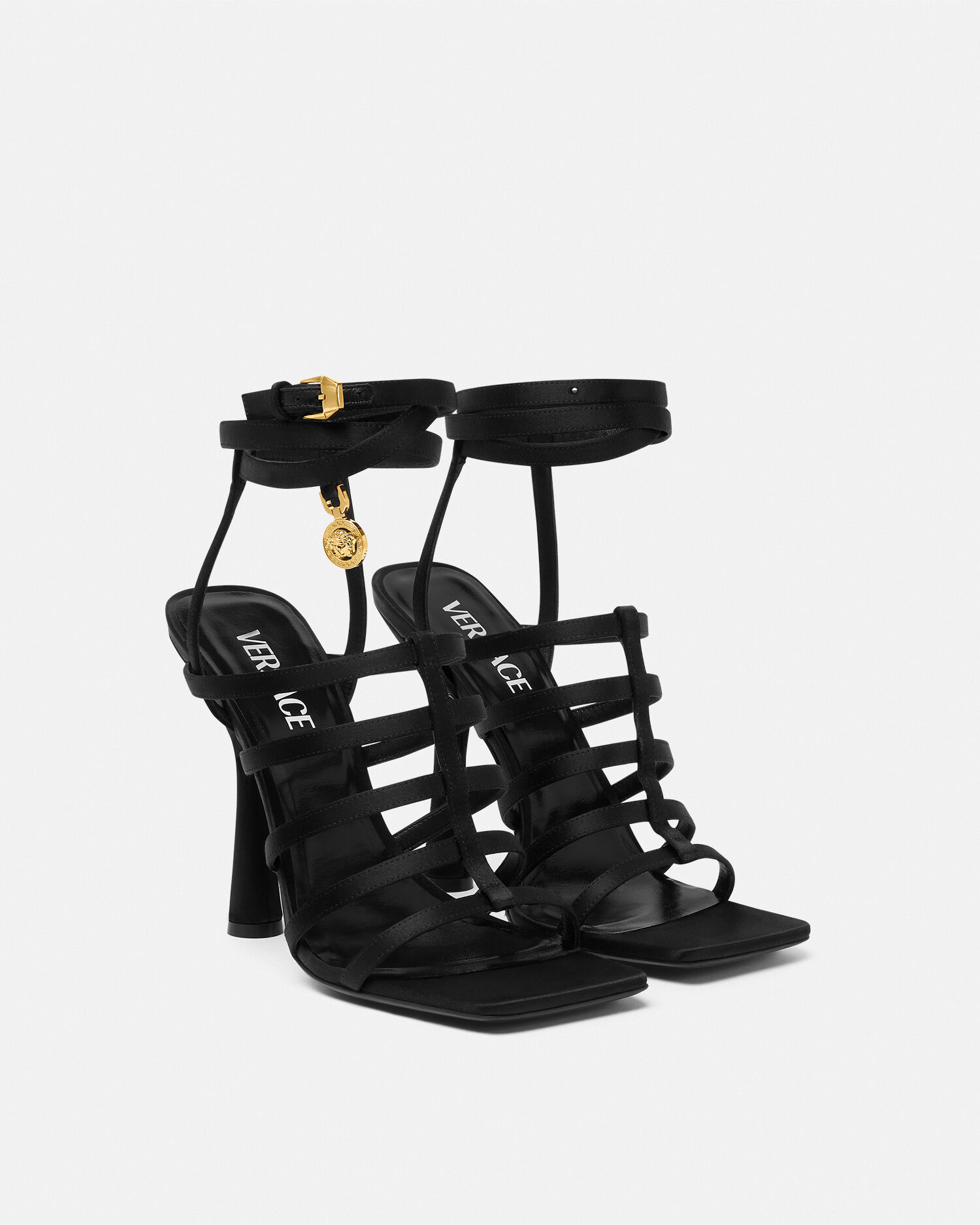 Versace block heel store sandals