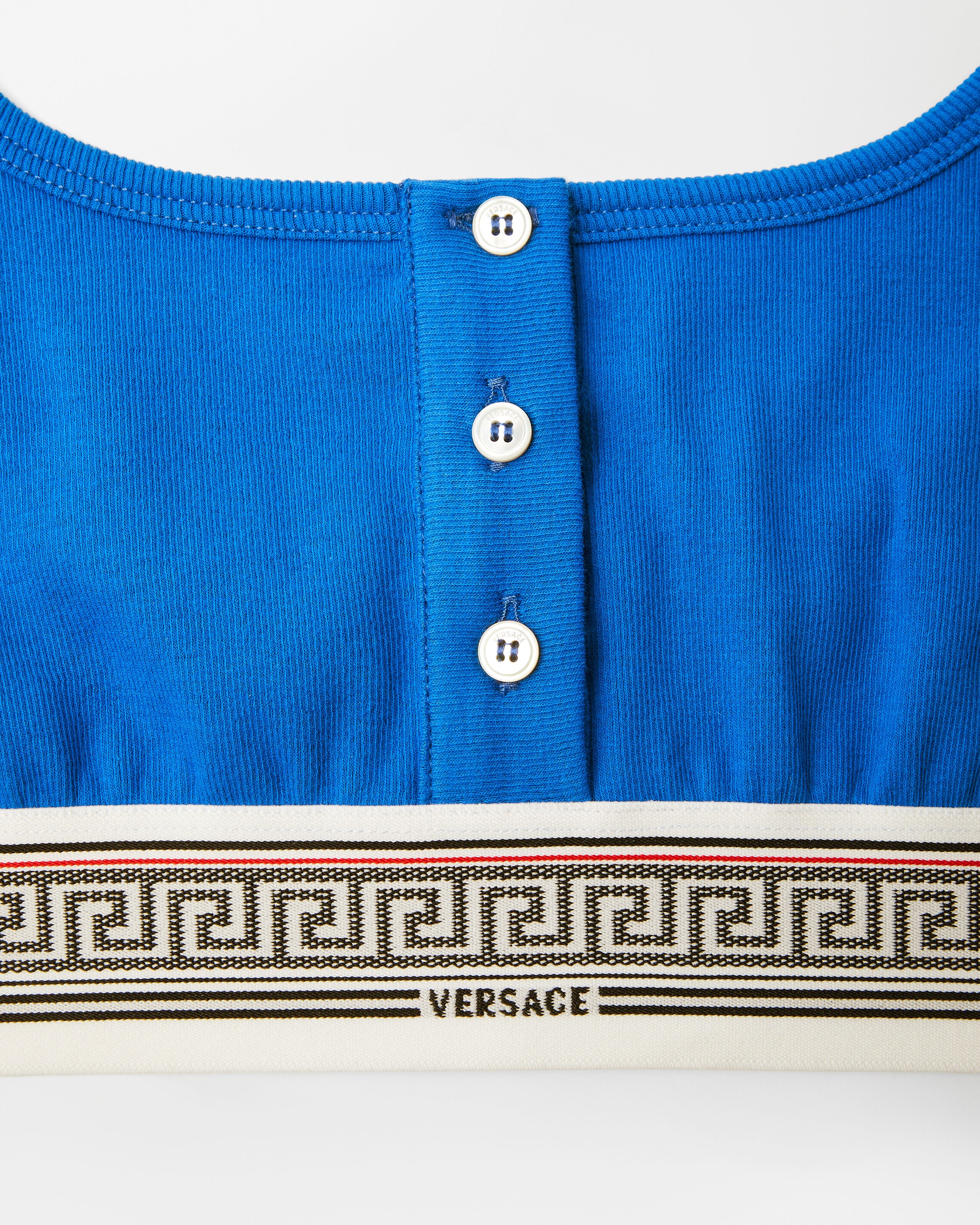 Ribbed Cotton-Jersey Bralette Blue | VERSACE