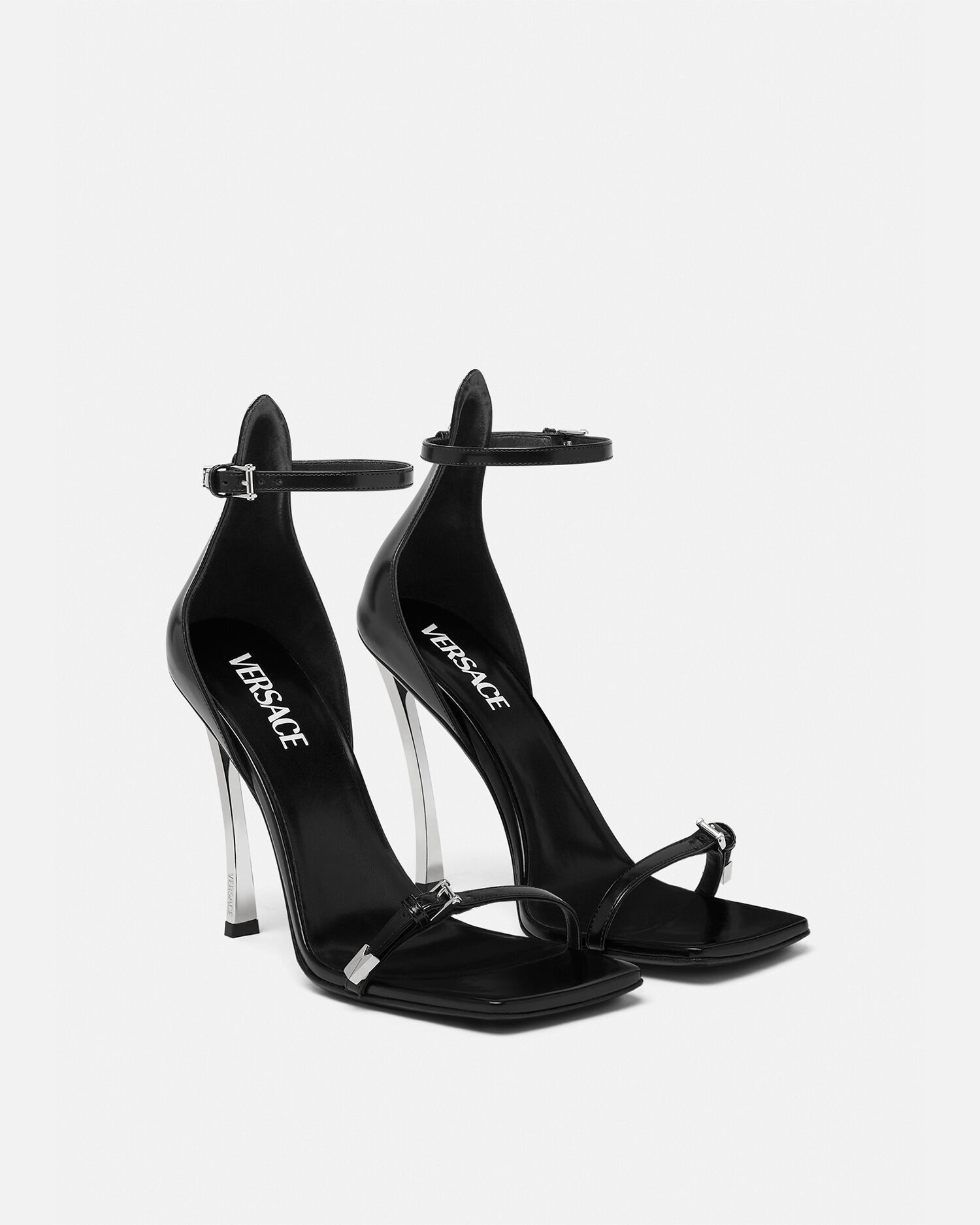 Versace black hotsell strappy heels