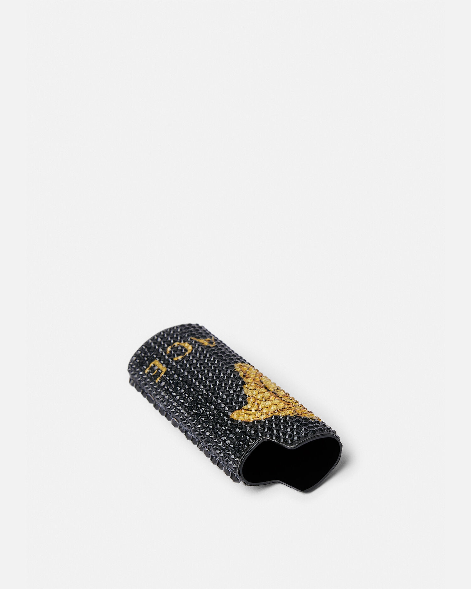Crystal Medusa Lighter Holder Black,Gold | VERSACE